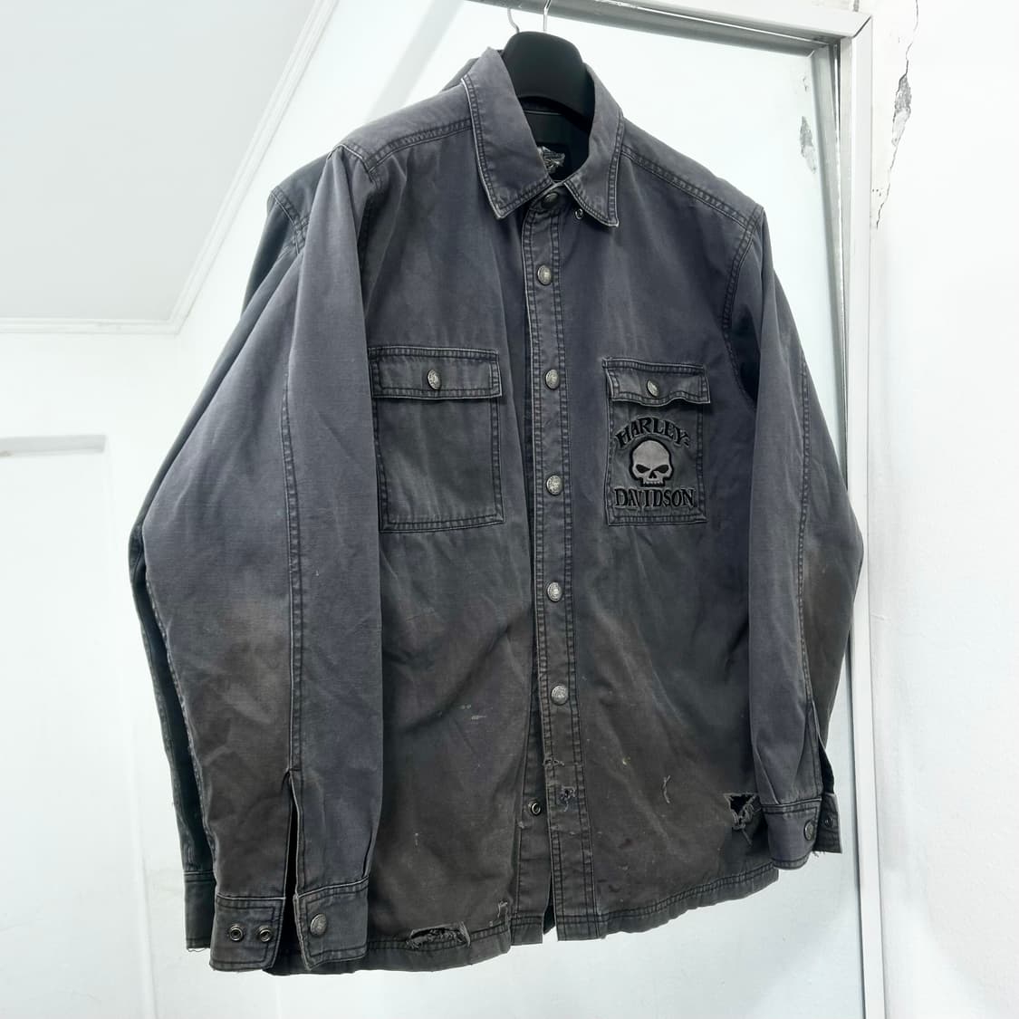 할리데이비슨 스컬 데님 셔츠 자켓 상품이미지5