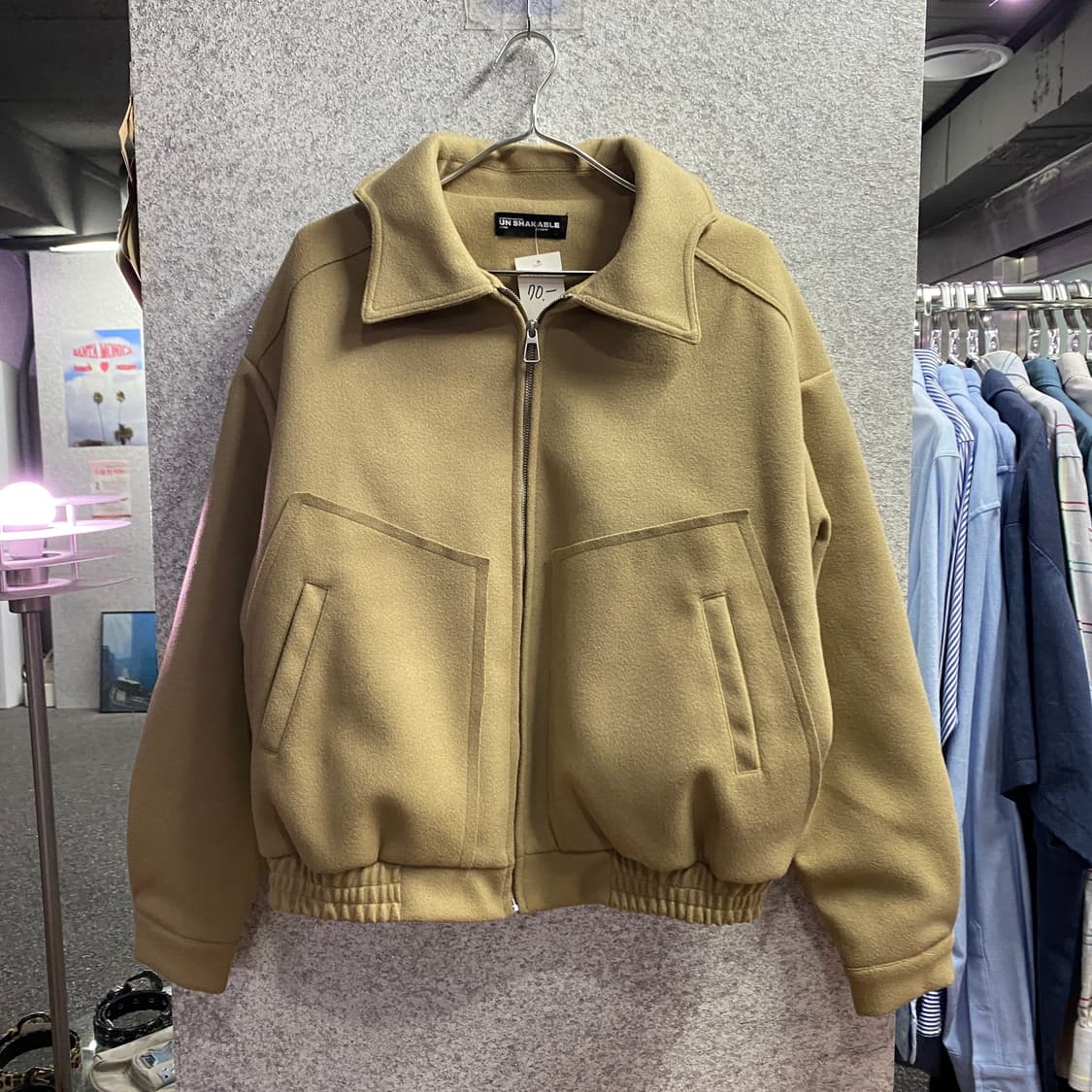 빈티지 스웨이드 베이지 베이직 자켓 B3868 상품이미지2