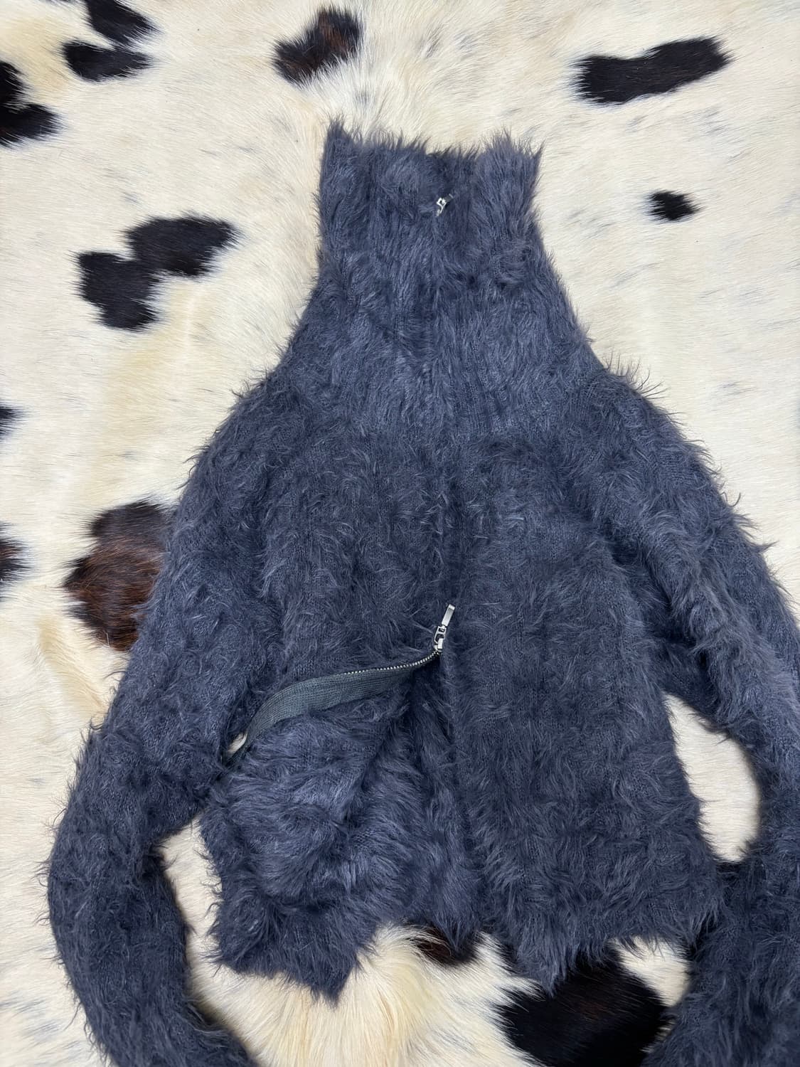 Navy Fur High-Neck 2-way Zip Up 상품이미지6