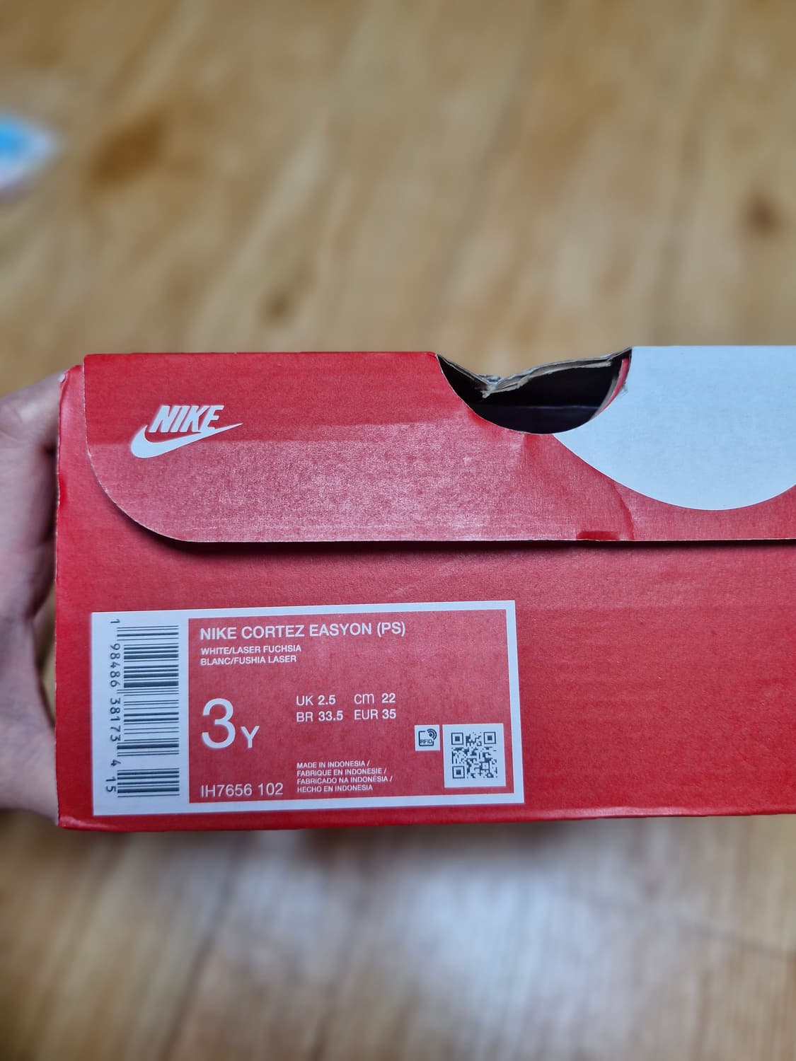 나이키 220사이즈 흰핑 키즈 새상품  상품이미지1