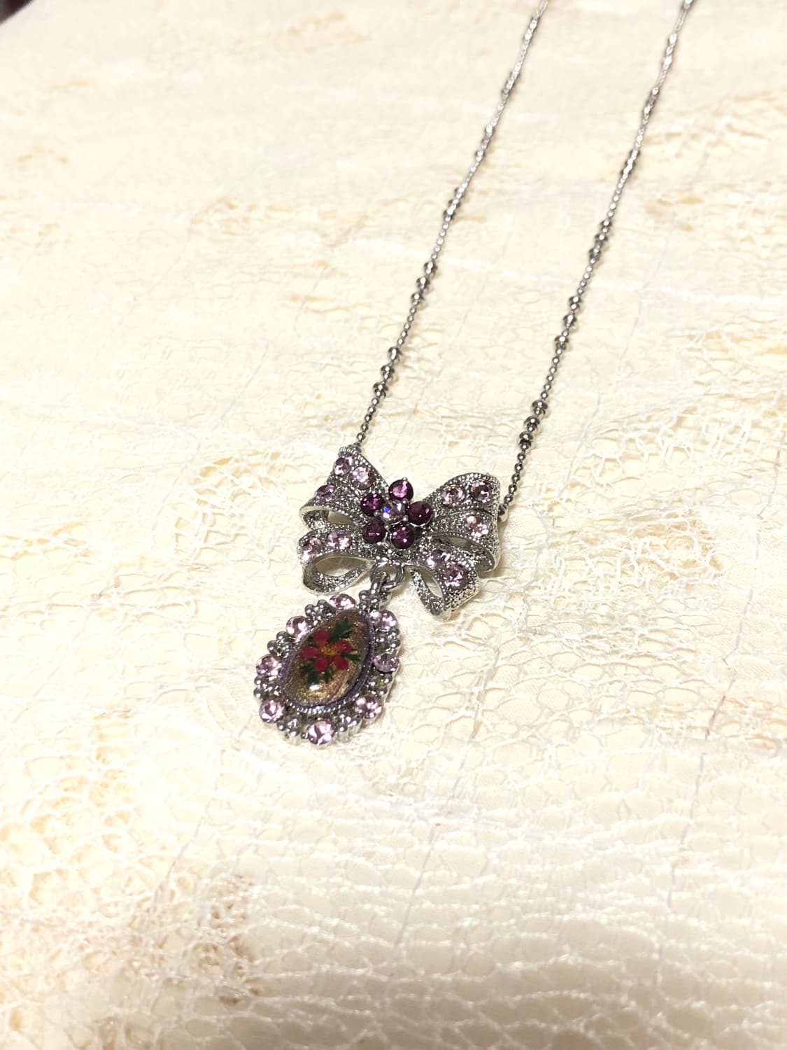 Cubic Ribbon Pendant Necklace  상품이미지1