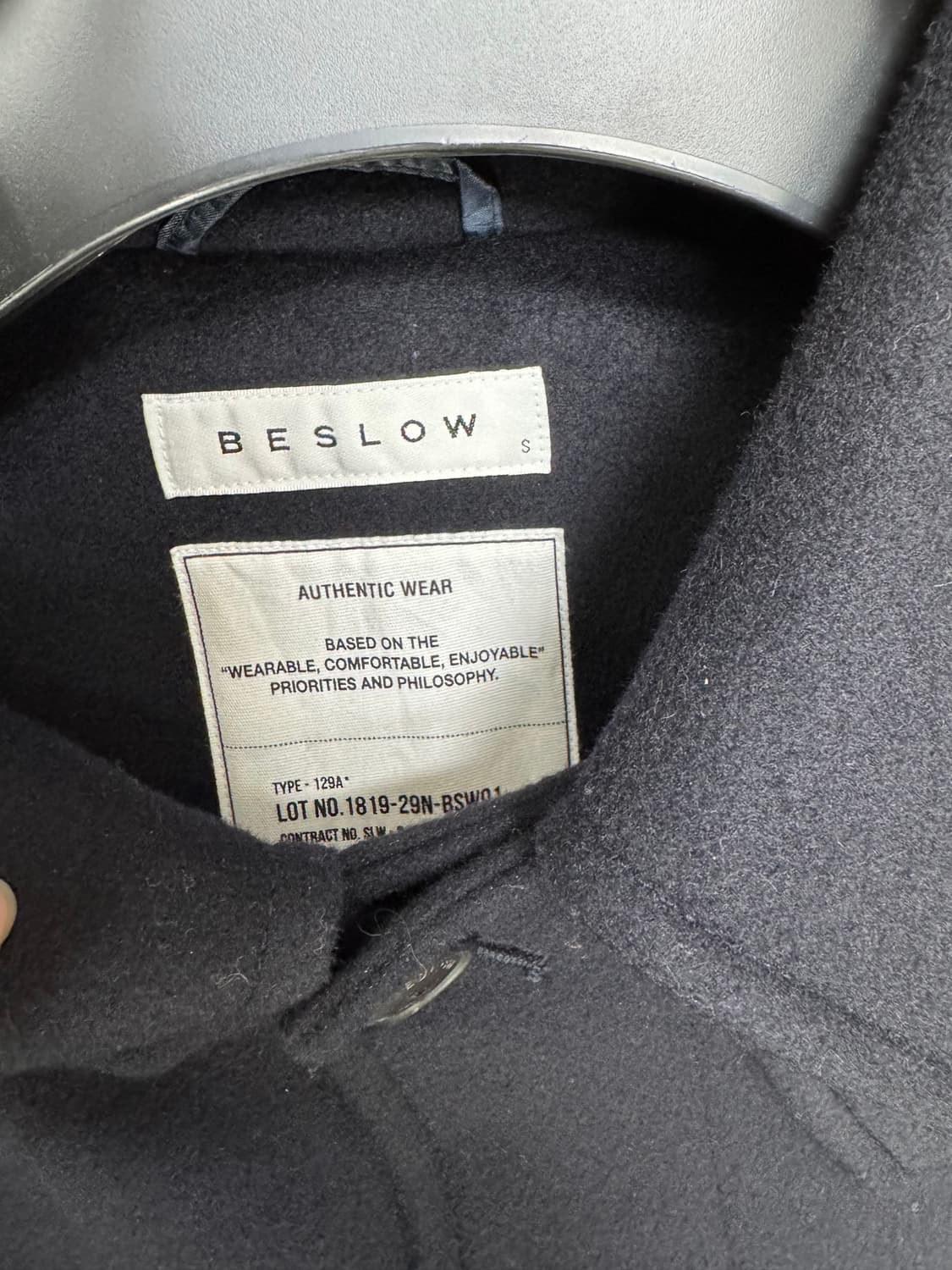 비슬로우 발마칸 코트 네이비 상품이미지2