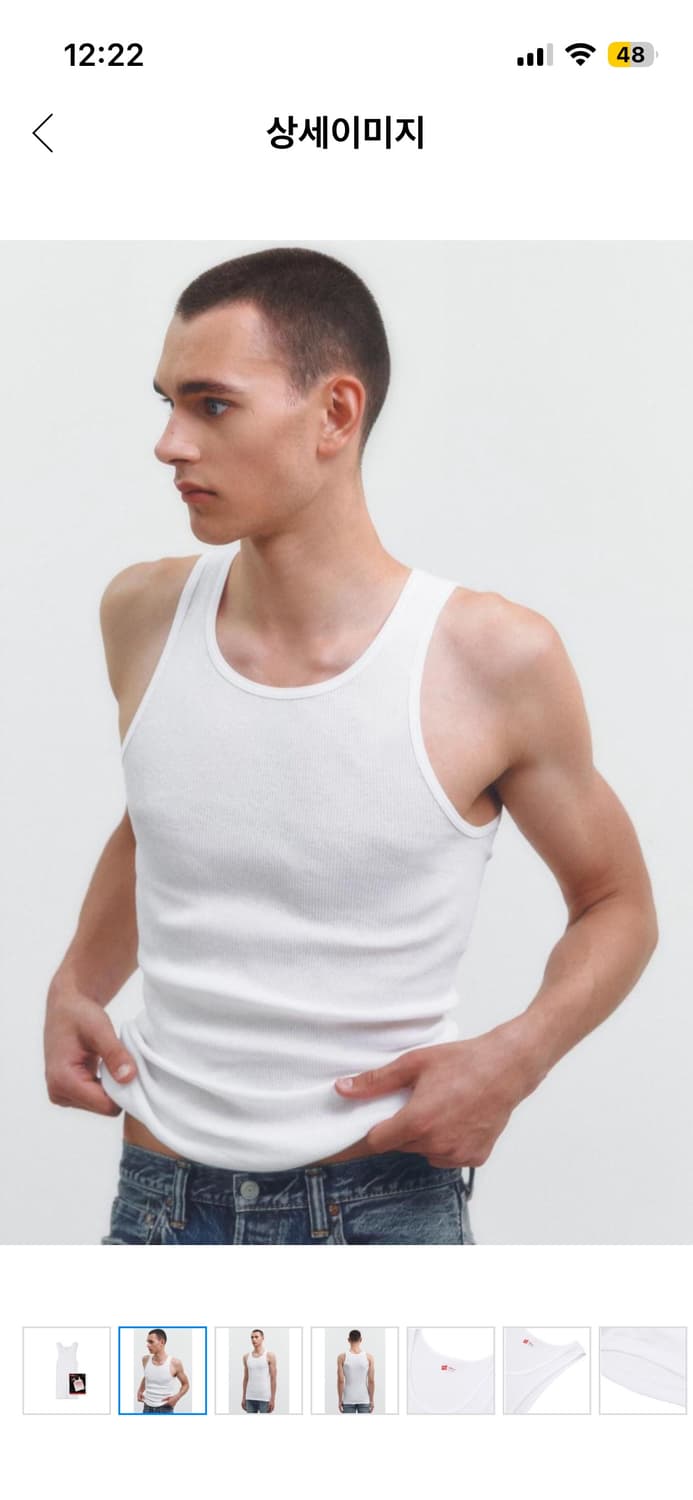 헤인즈 나시 민소매 화이트 M L 상품이미지1