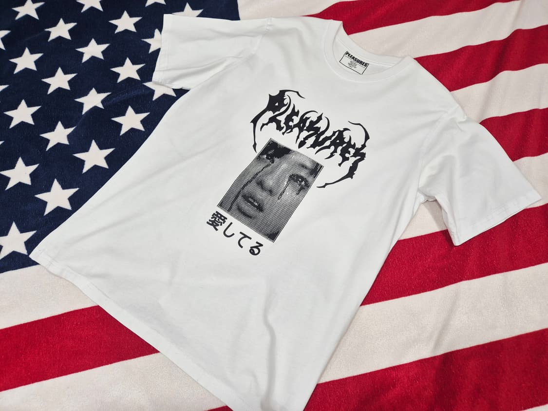 Pleasures 플레져스 아헤가오 반팔 티셔츠 화이트 상품이미지1