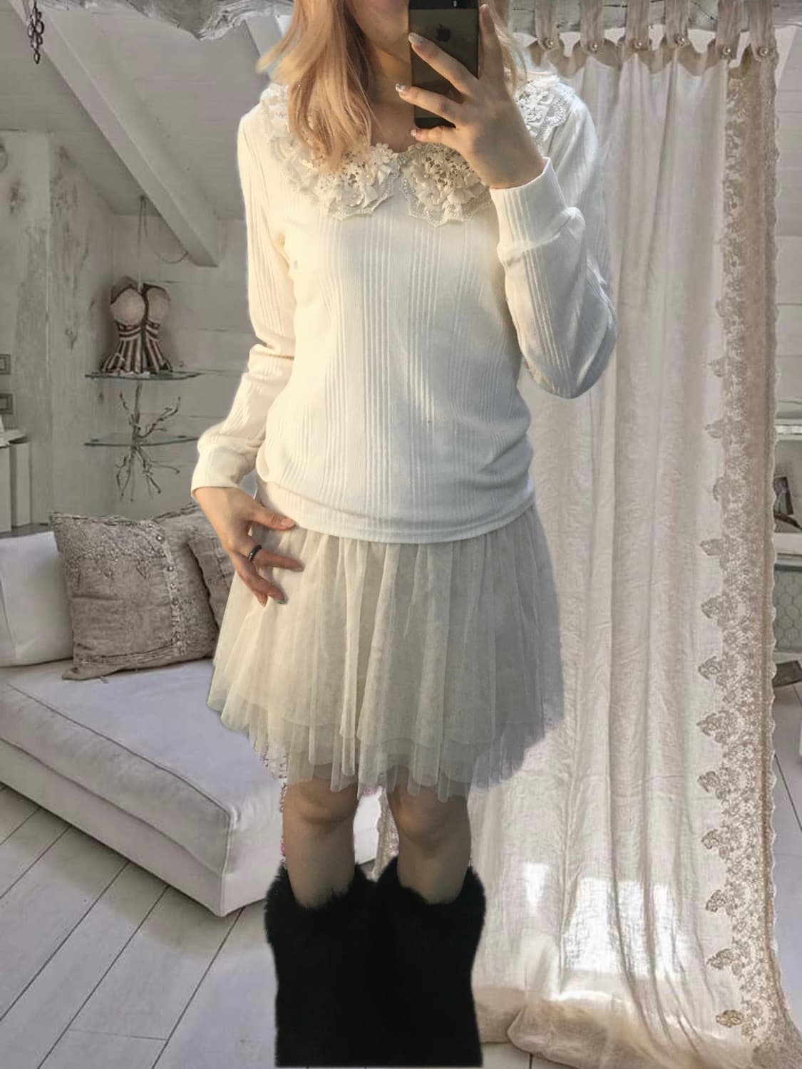 axes femme lace antique long sleeve 상품이미지3