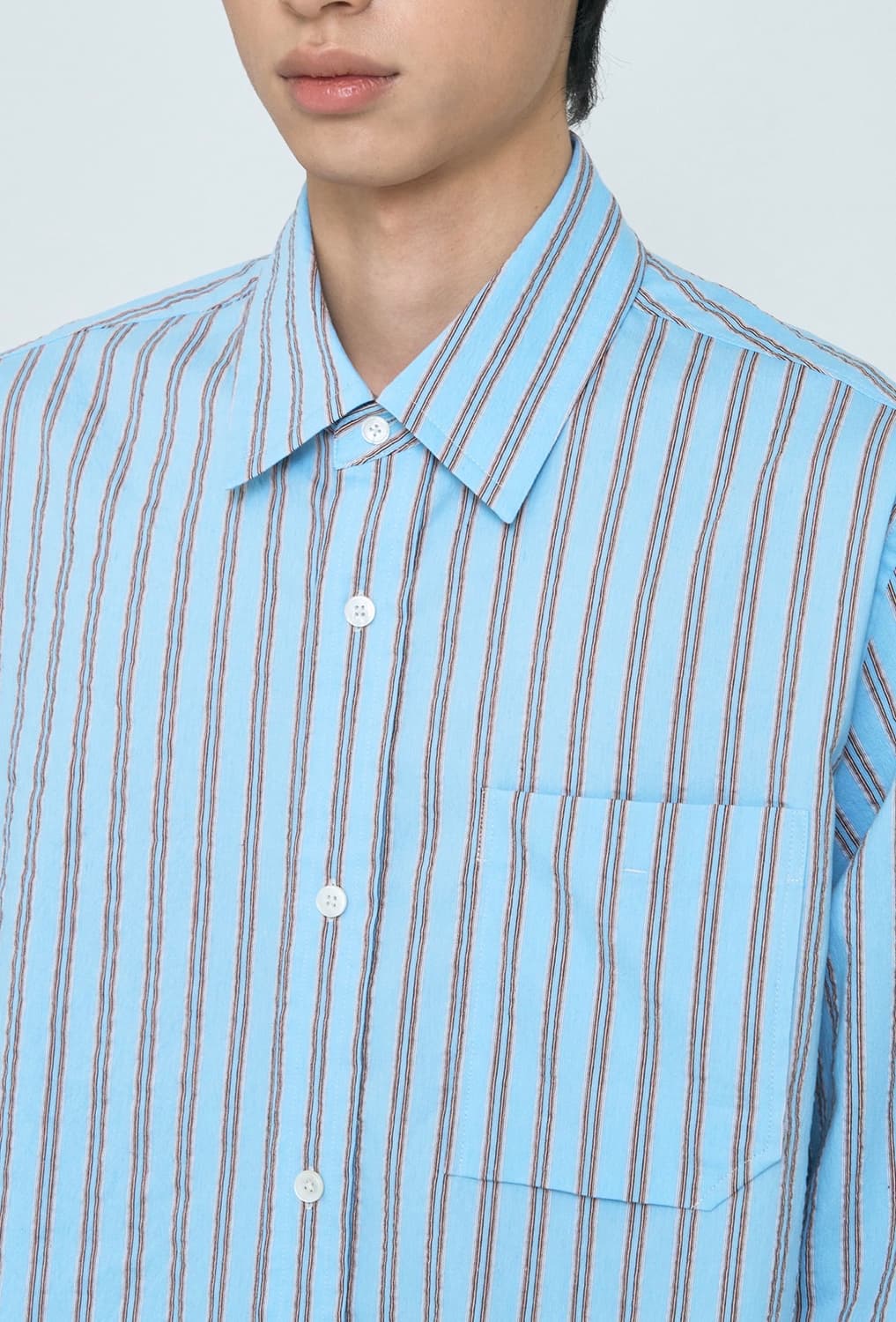 SYSTEM HOMME 스트라이프 칼라 셔츠 95오버핏 상품이미지2