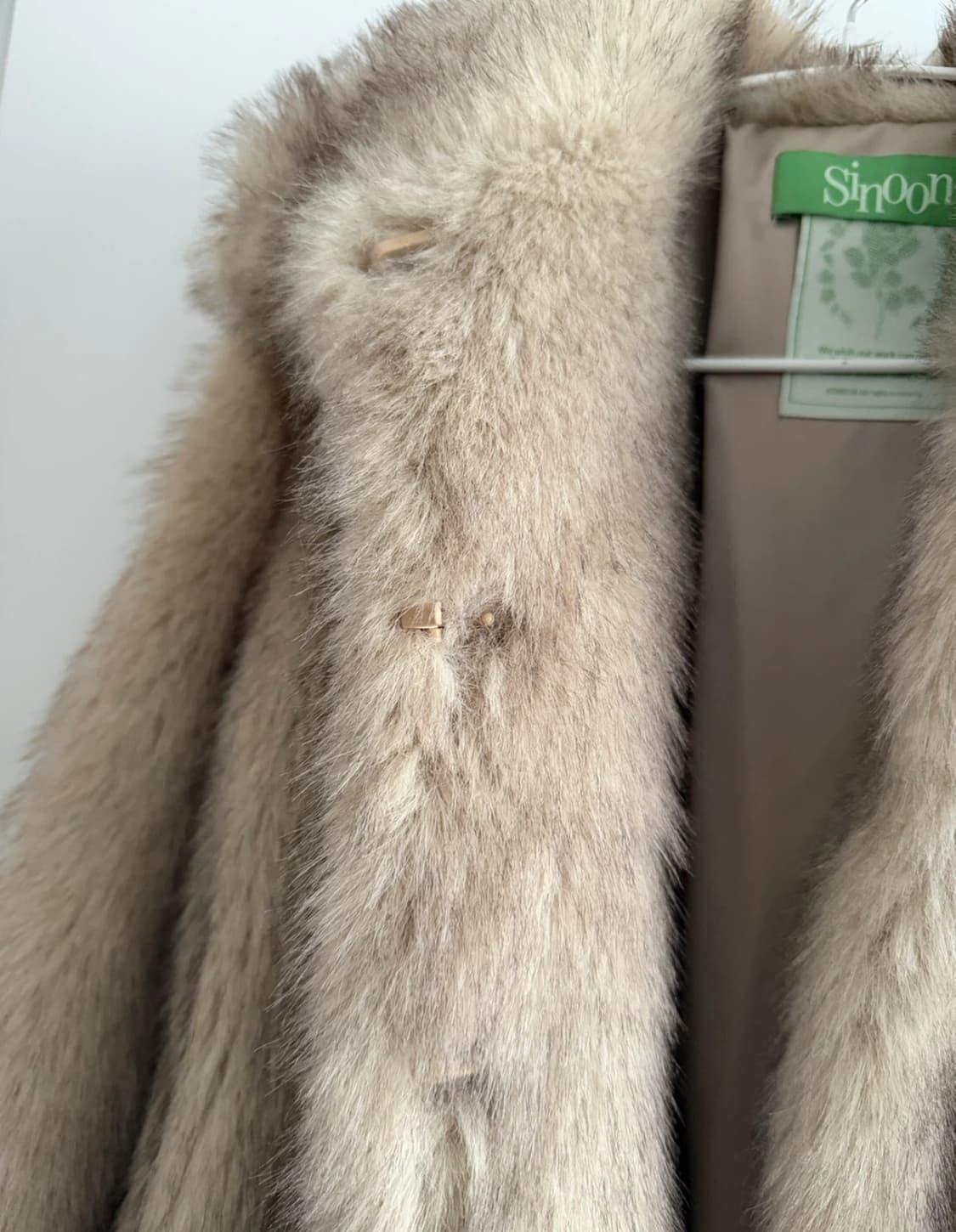 시눈 퍼 자켓 애쉬브라운 상품이미지2