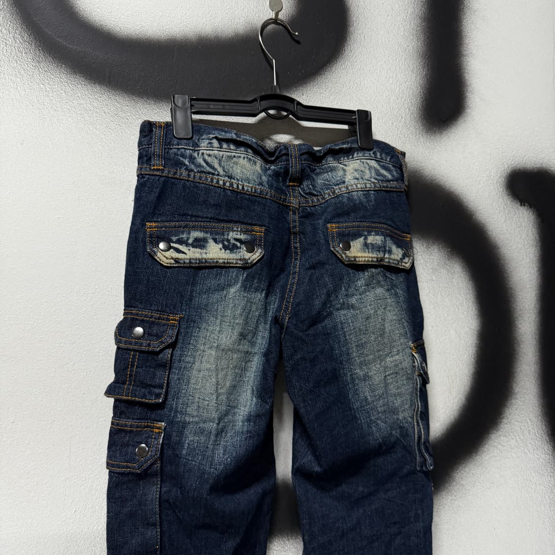 VTG 빈티지 멀티 포켓 더티 워싱 락 펑크 카고 데님 팬츠 상품이미지5