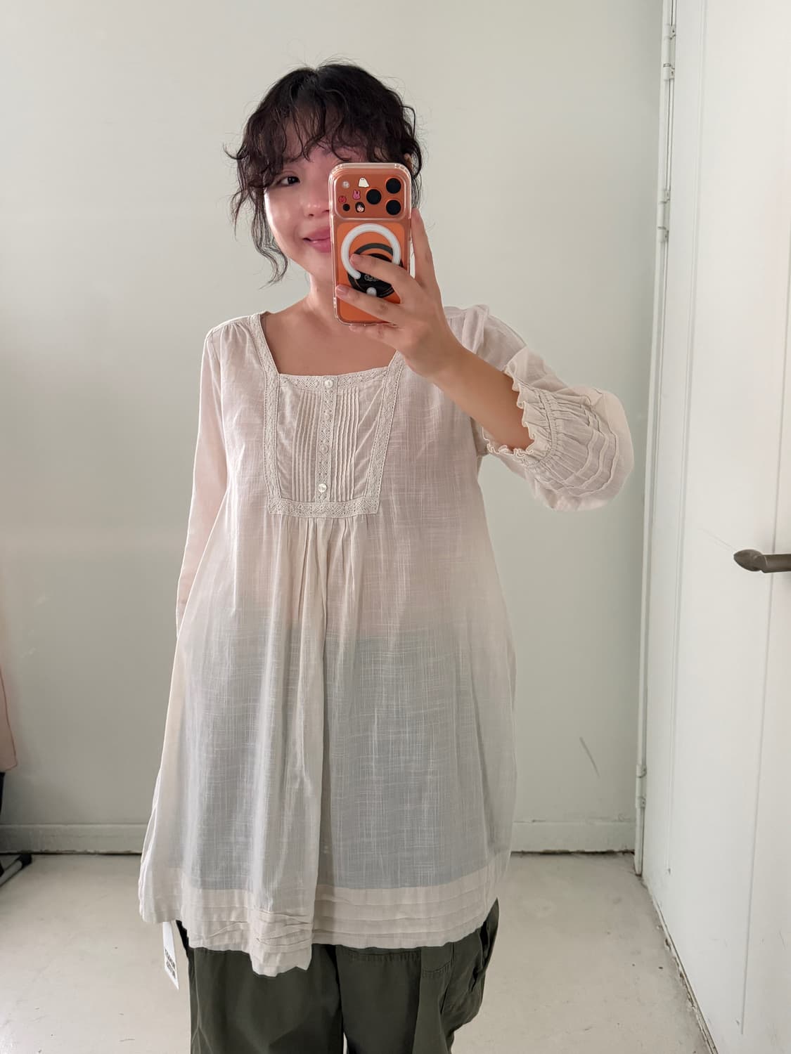 일본빈티지 모리 레이스 블라우스 원피스 상품이미지4