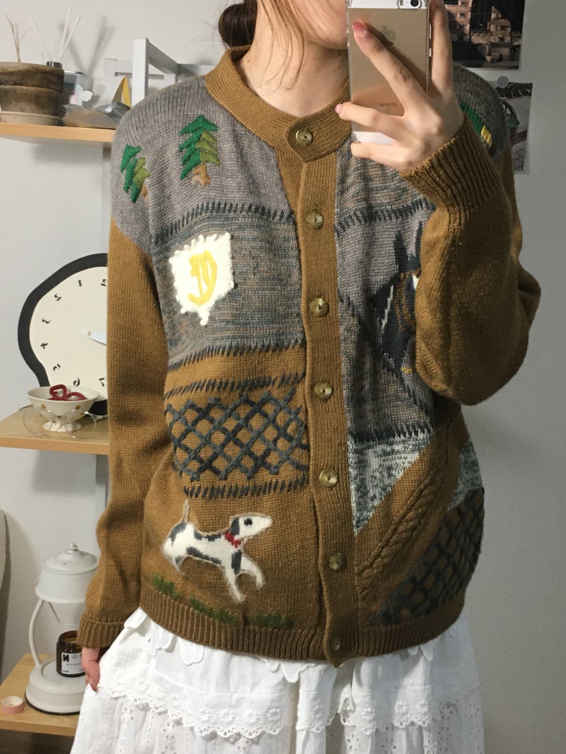브라운 애니멀 가디건 상품이미지3