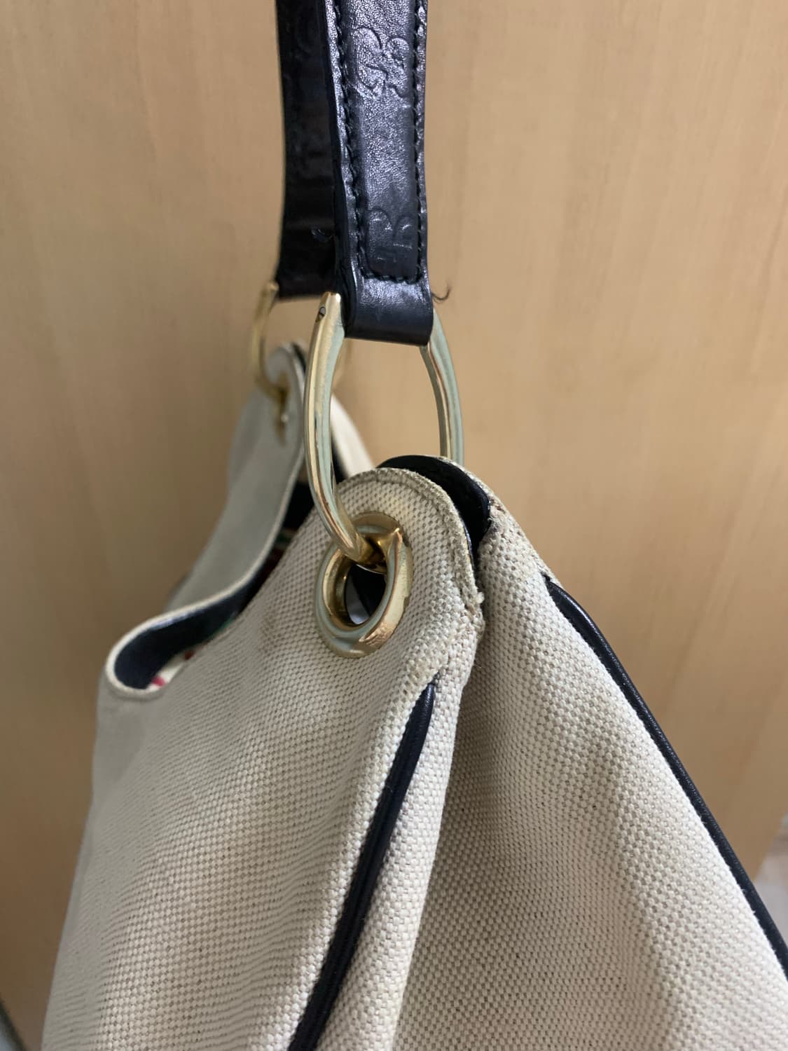 구찌 GUCCI 캔버스 숄더백 아이보리 블랙 상품이미지6