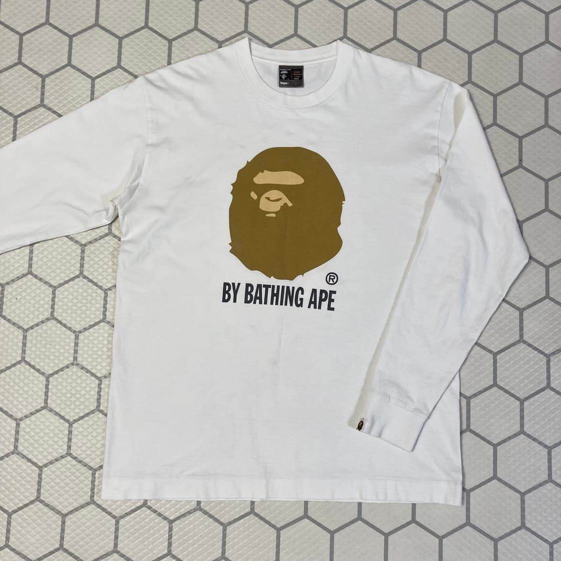 (XL) 90s 베이프 빅사루 롱슬리브 화이트 상품이미지1