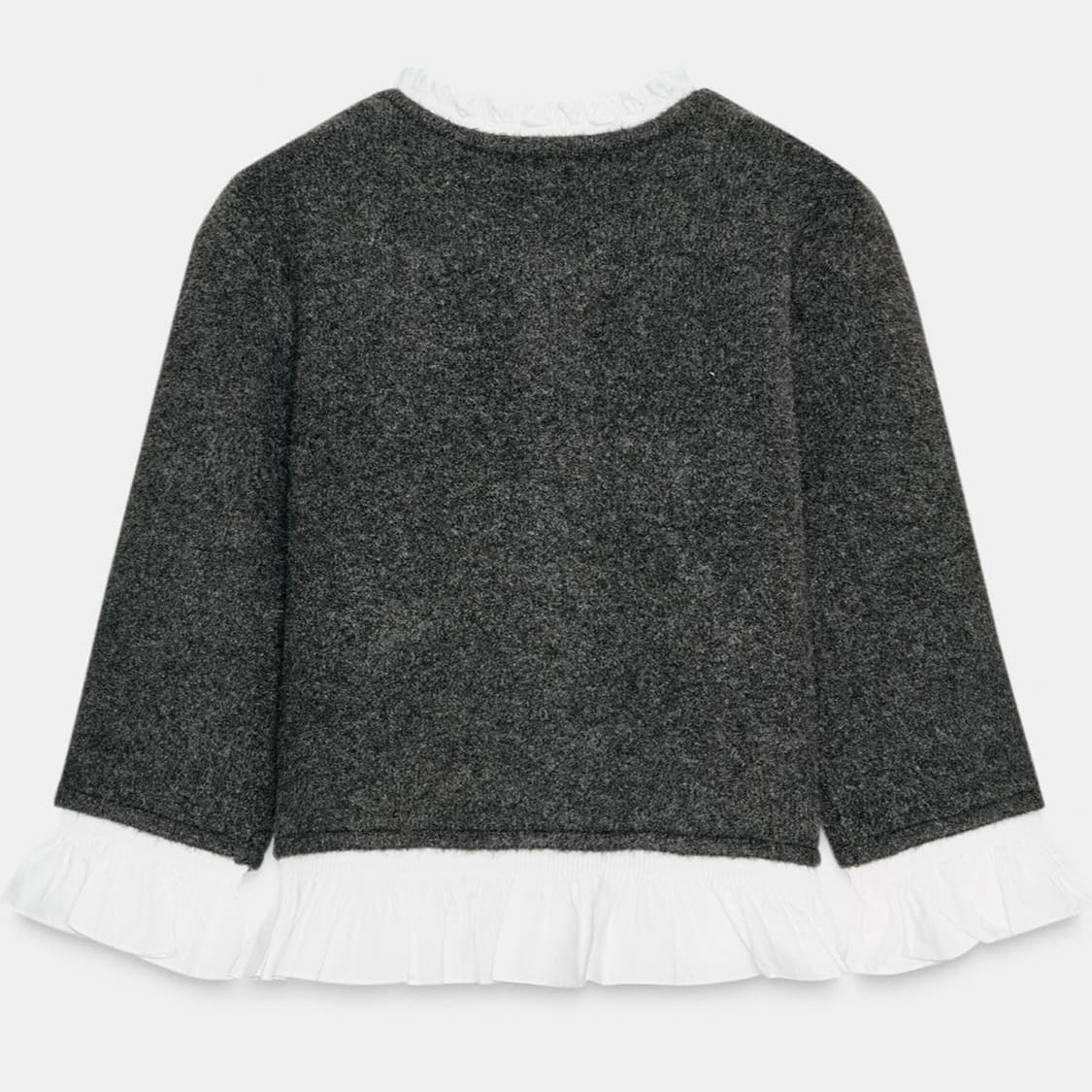 자라 포플린 콤비 니트 재킷 L 상품이미지4