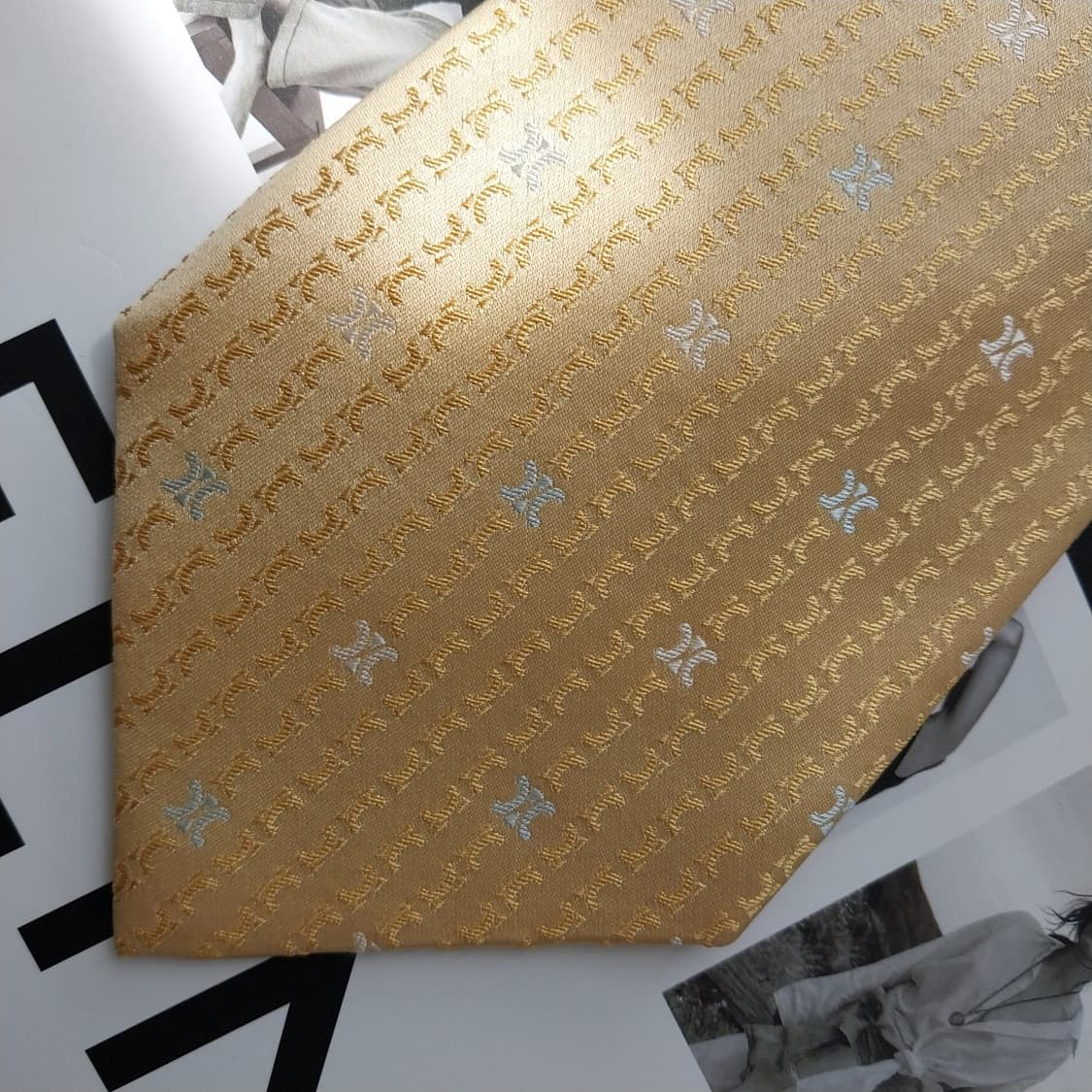 셀린느 레몬 트리오페 자카드 넥타이 9.2cm S~A+등급 K2539 상품이미지7