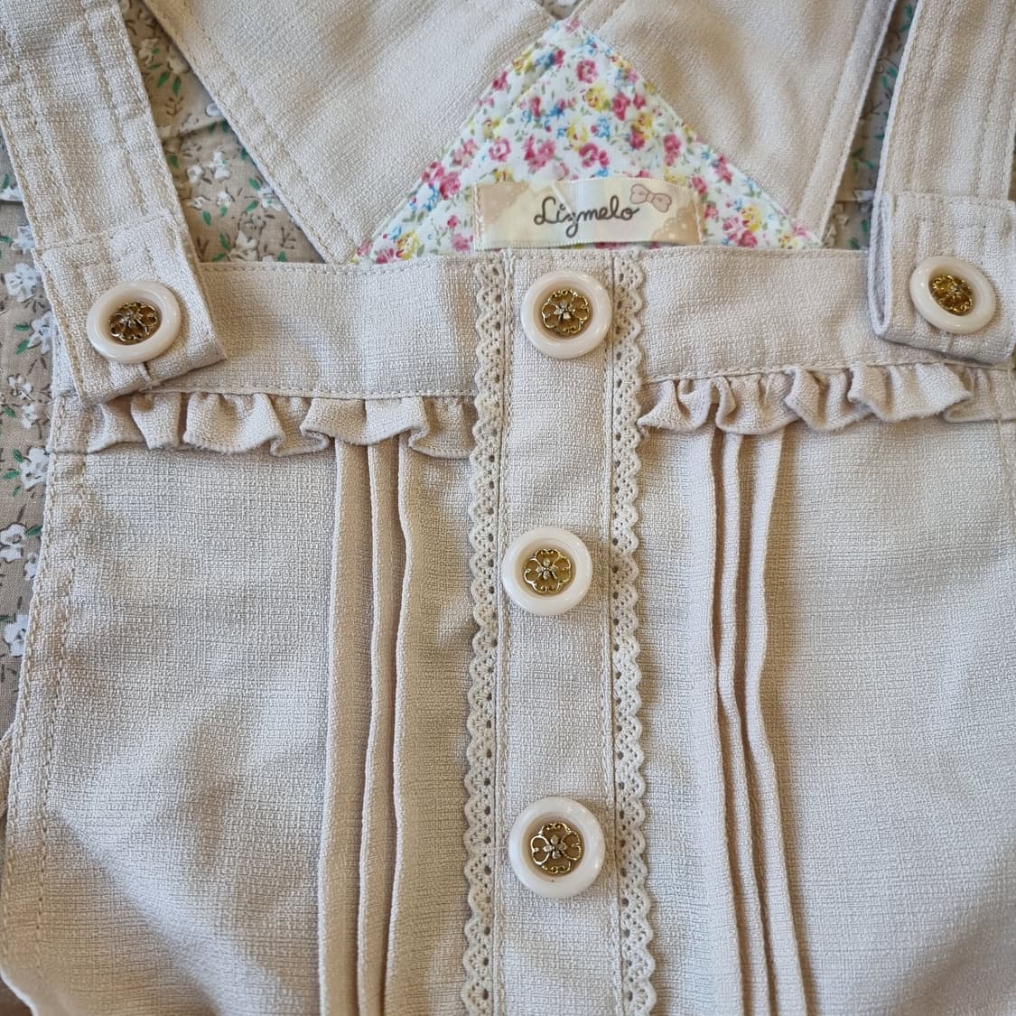 Lizmelo 플라워 안감 리본 점퍼스커트 상품이미지3