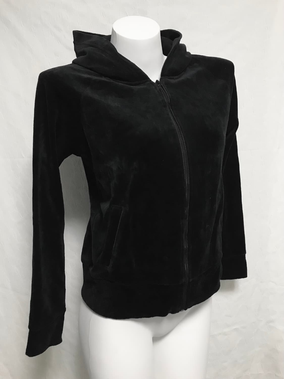 빈티지 갸루 펑크 벨벳 후드 집업 상품이미지1