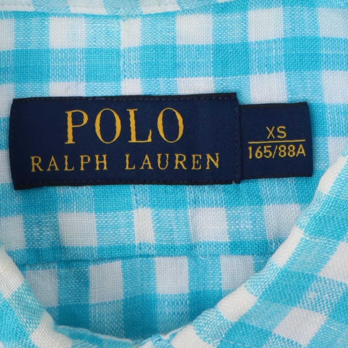 폴로 랄프로렌 린넨 라이트 블루 체크 셔츠 상품이미지8