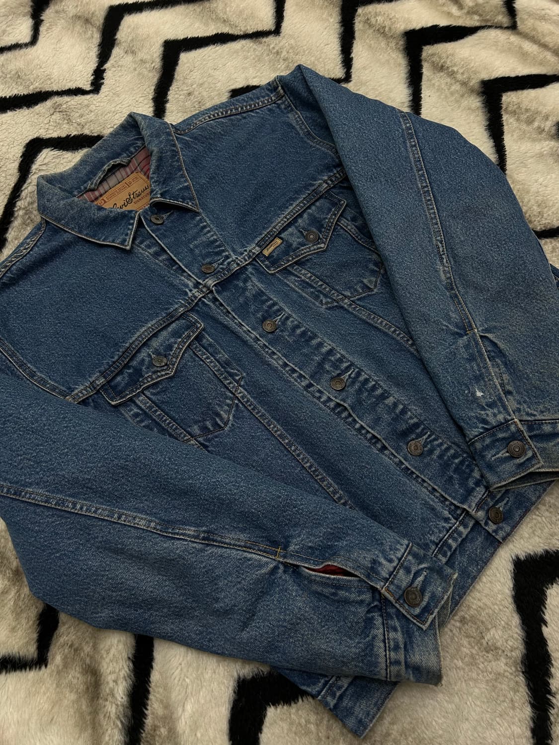 [XL]리바이스 90s 체크누빔 데님 트러커 자켓 상품이미지2