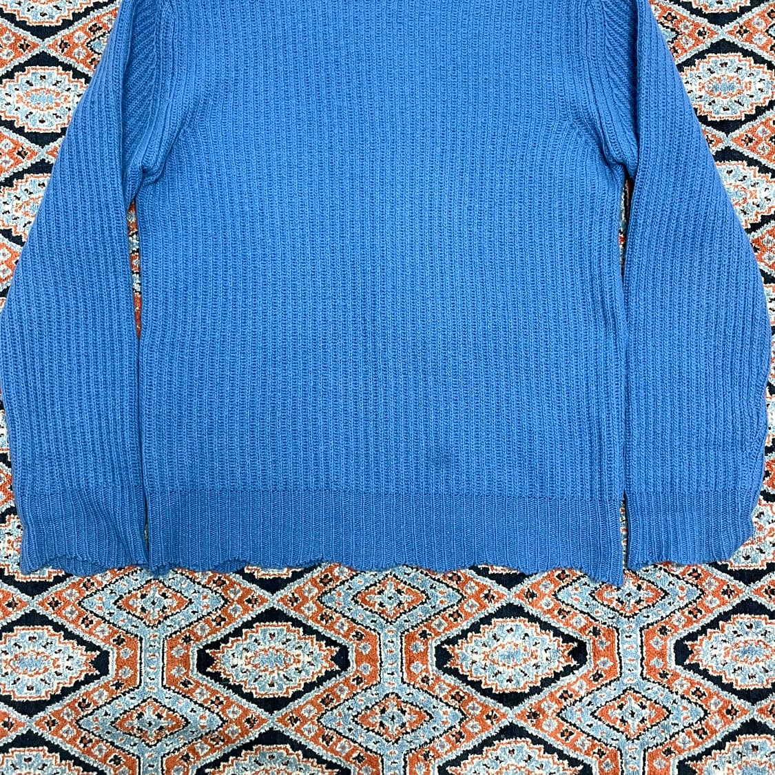 앤더슨벨 블루 짜임 울혼방 니트 남성S 상품이미지6