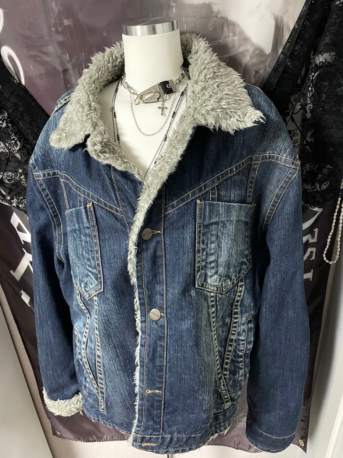 00s 2010 빈티지 워싱데님 쉐르파 청자켓 유니섹스코르티스트루릴리젼 상품이미지2