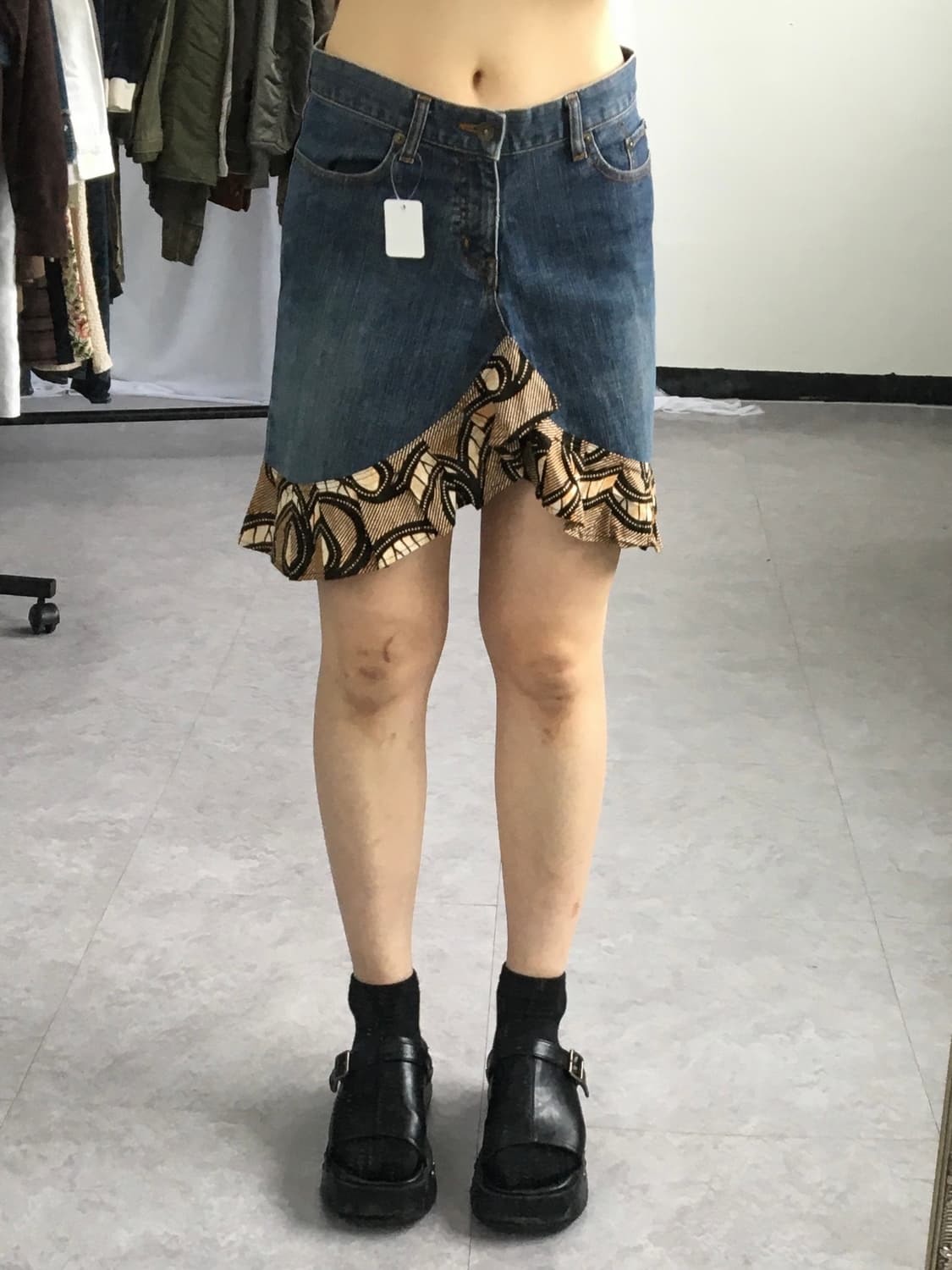 Layered point denim skirt 상품이미지4