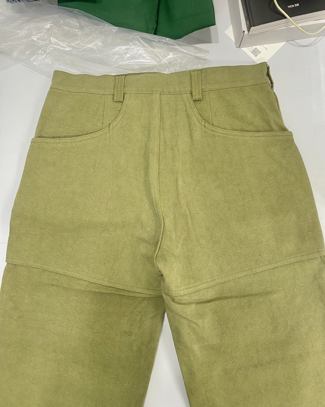 남성) 콜드웜 백포켓 포인트 카키 코튼 팬츠 상품이미지2