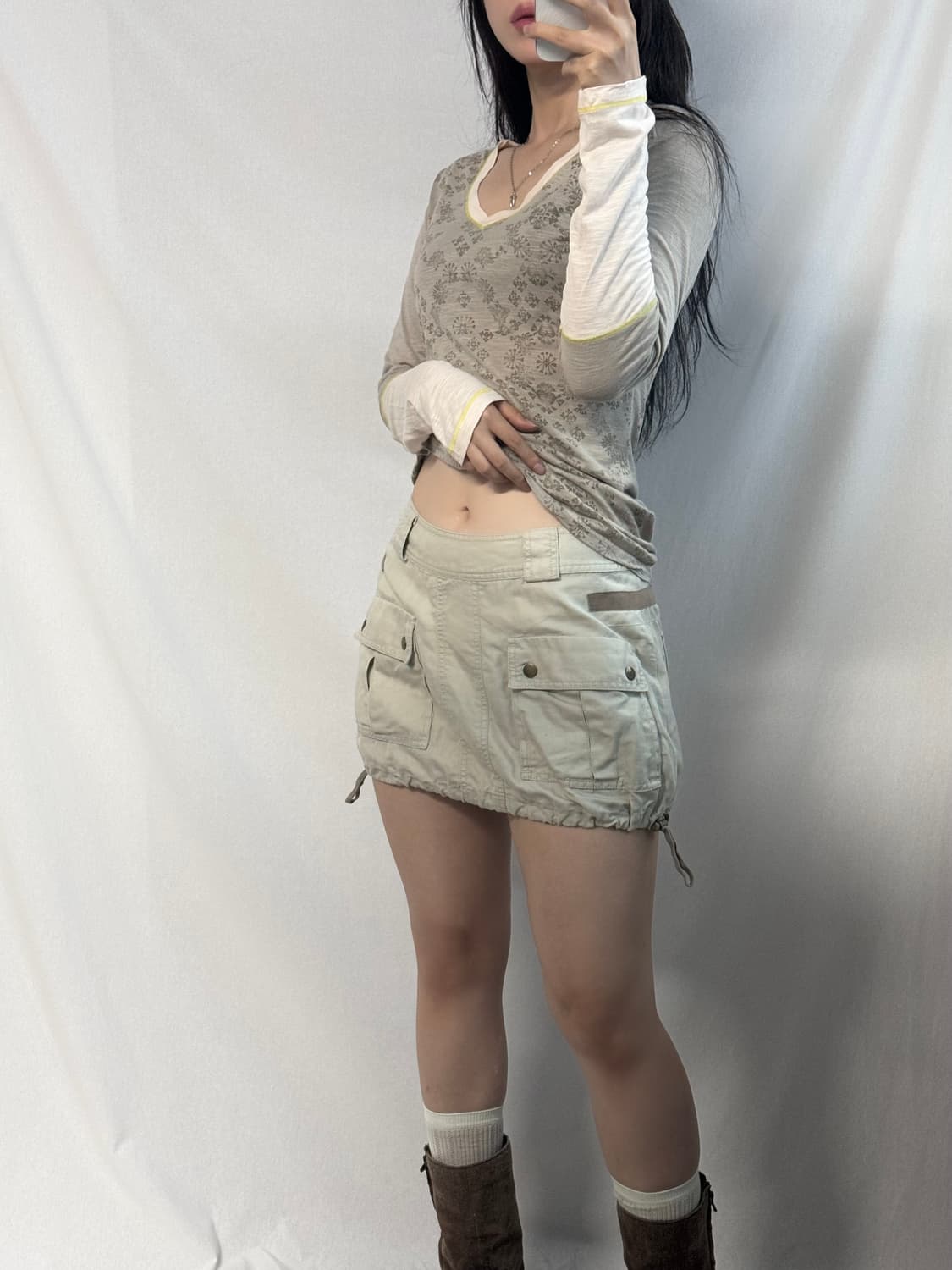 스트링 포켓 미니 스커트 상품이미지6