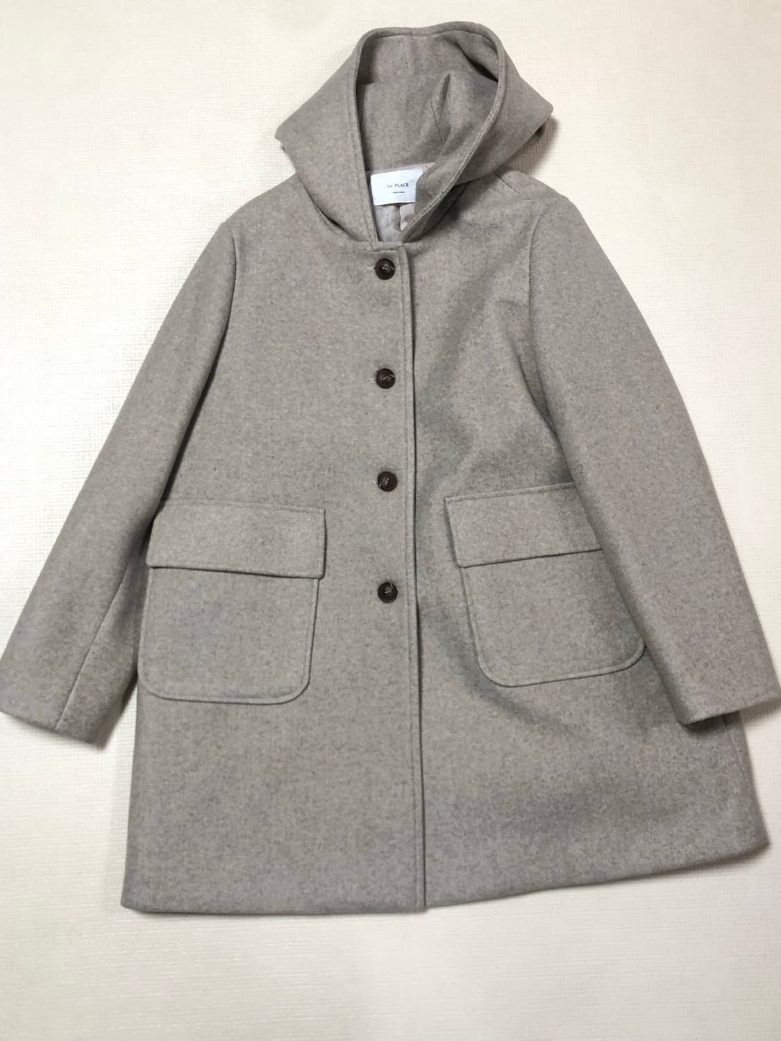 빈티지 오트밀 울 하프 코트 상품이미지10