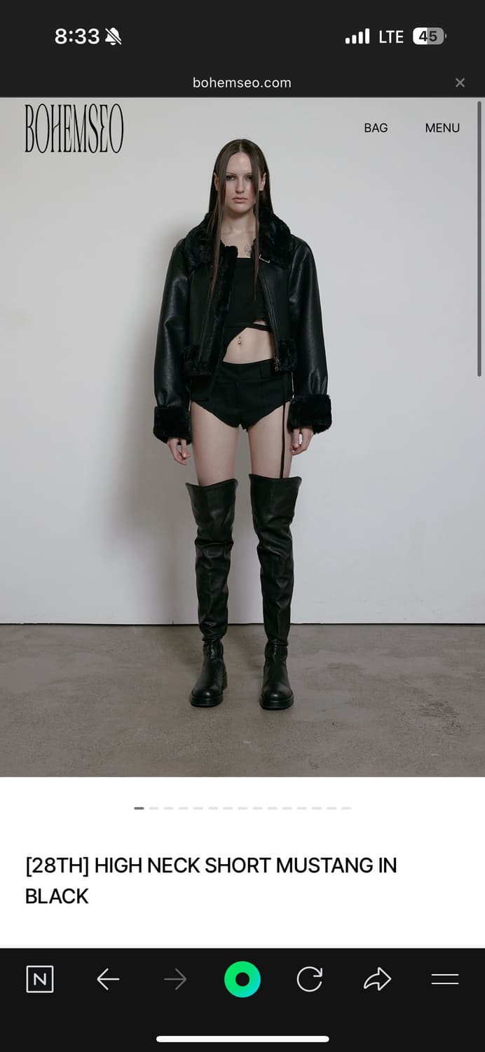 보헤미안 서울 숏 뮤스탕 블랙 상품이미지7