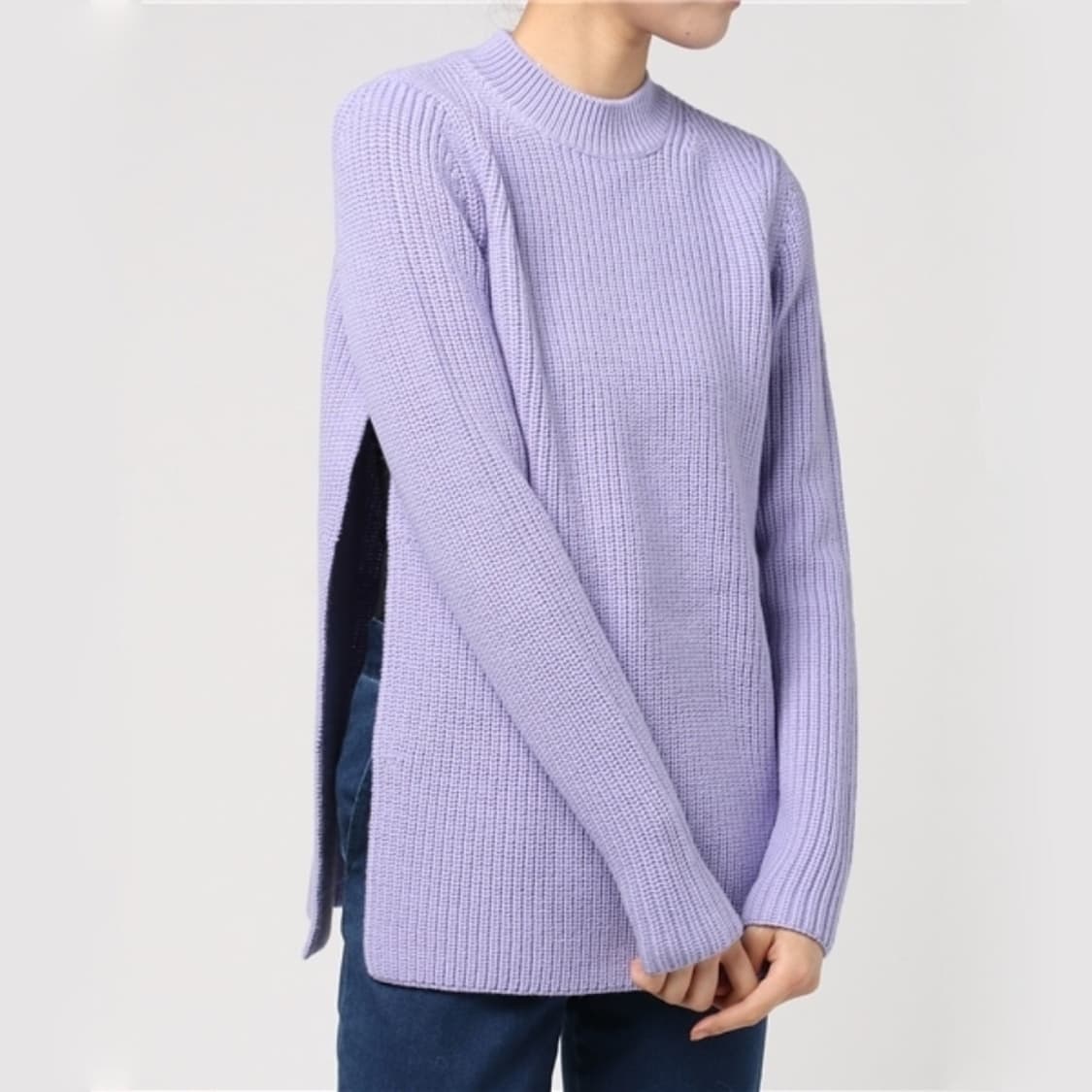 까르벵 리브드 슬릿 울 니트 탑 상품이미지1