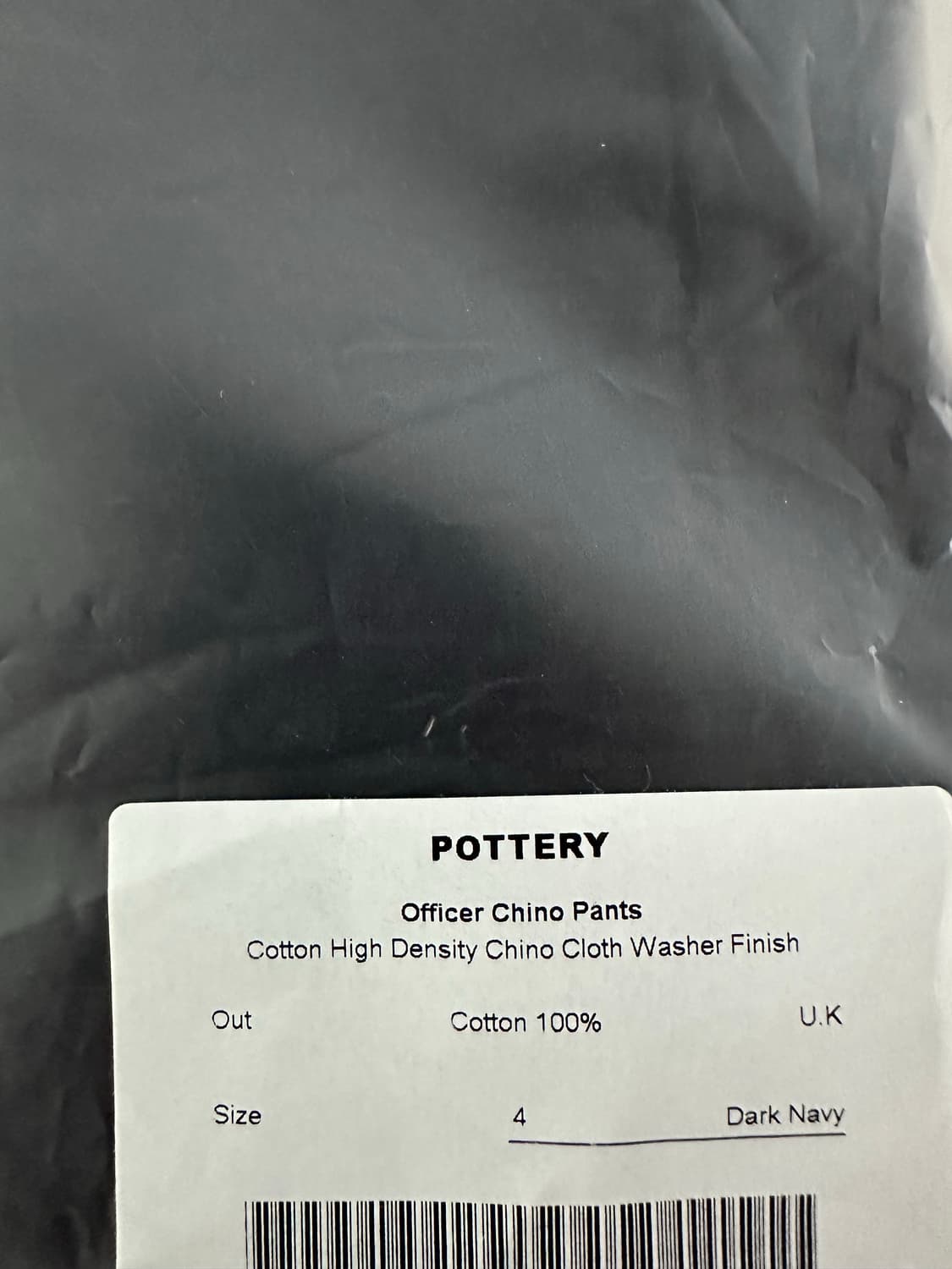 포터리 오피서 치노팬츠(택비닐채 새상품급,다크네이비,4사이즈) 상품이미지3