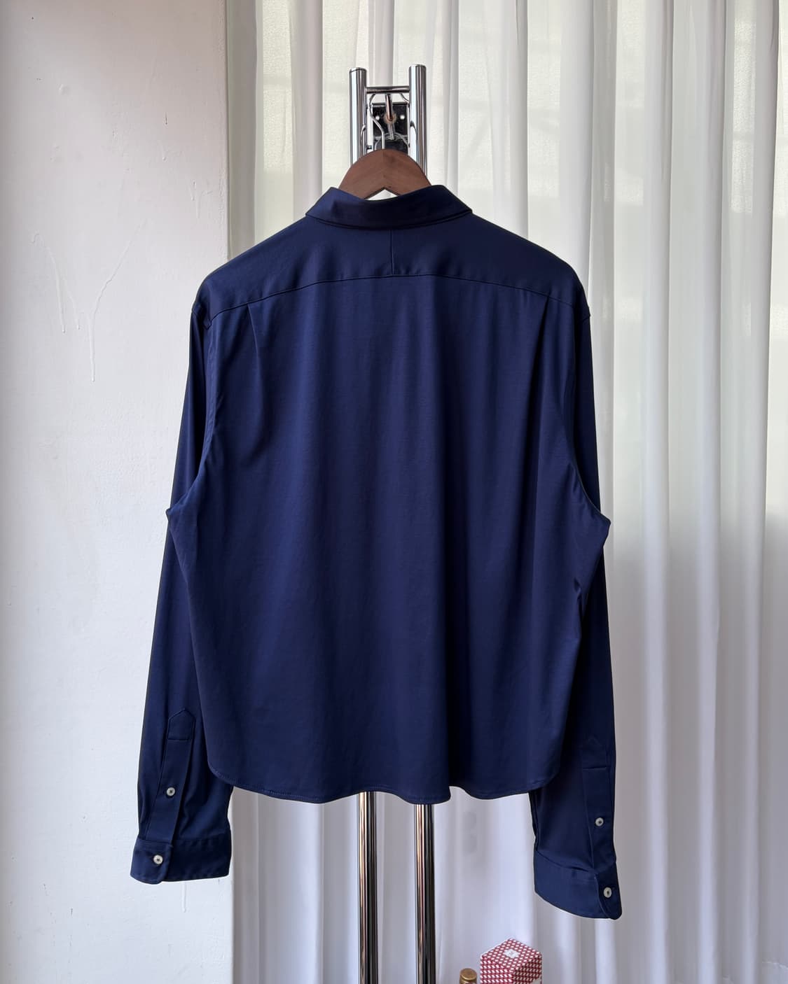 [XL](새상품)폴로 랄프로렌 크롭 니트 드레스 셔츠 navy 상품이미지7