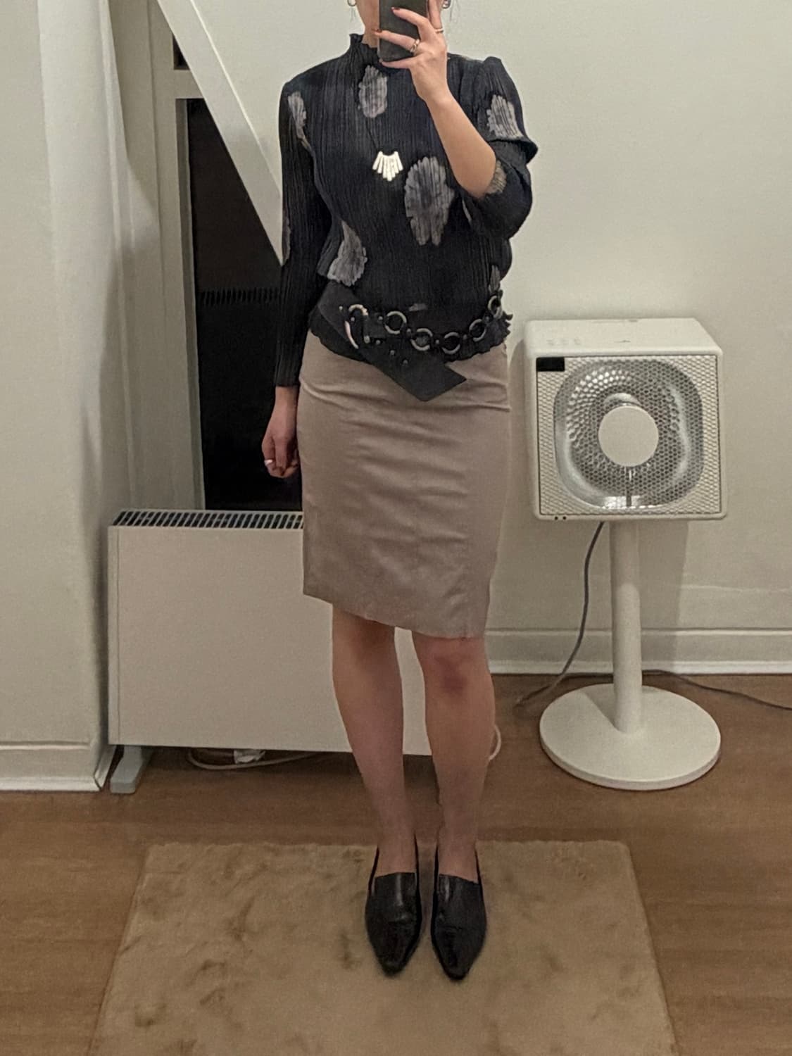 그레이지 H라인 절개 미디 스커트 상품이미지3