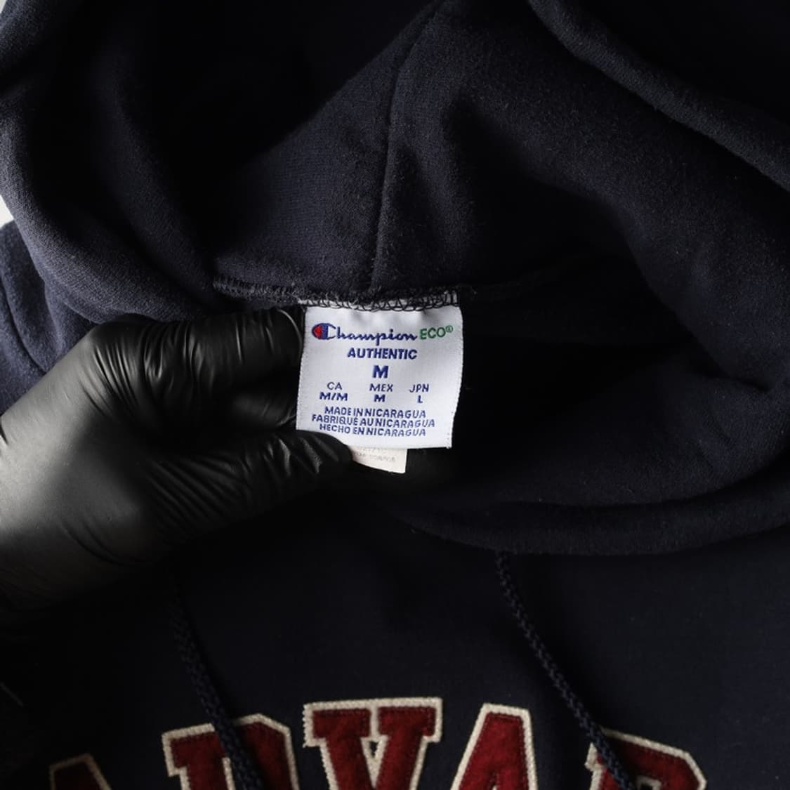 챔피온 네이비 하버드 아치 로고 후드 M 상품이미지5