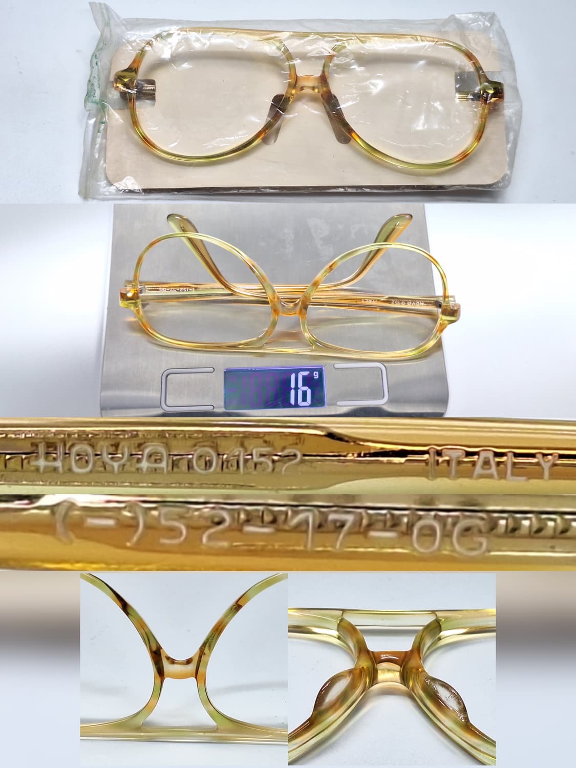 80s 이탈리아제 빈티지 데드스톡/HOYA 0152 안경테 52mm 상품이미지9