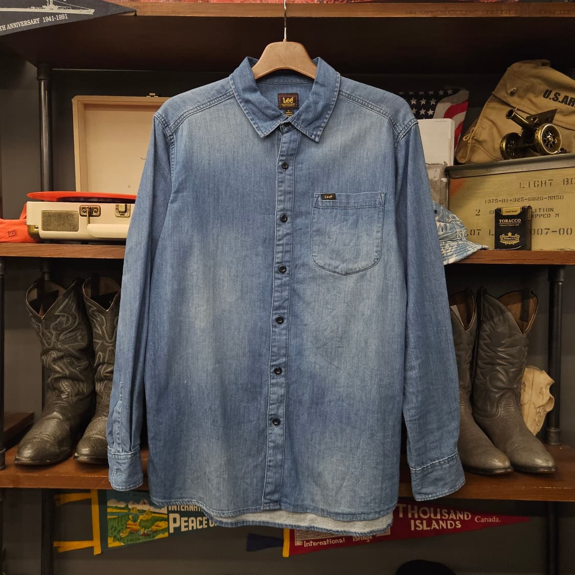 00s 리 블랙라벨 라이트 워시 데님 워크 셔츠 N1134 상품이미지1