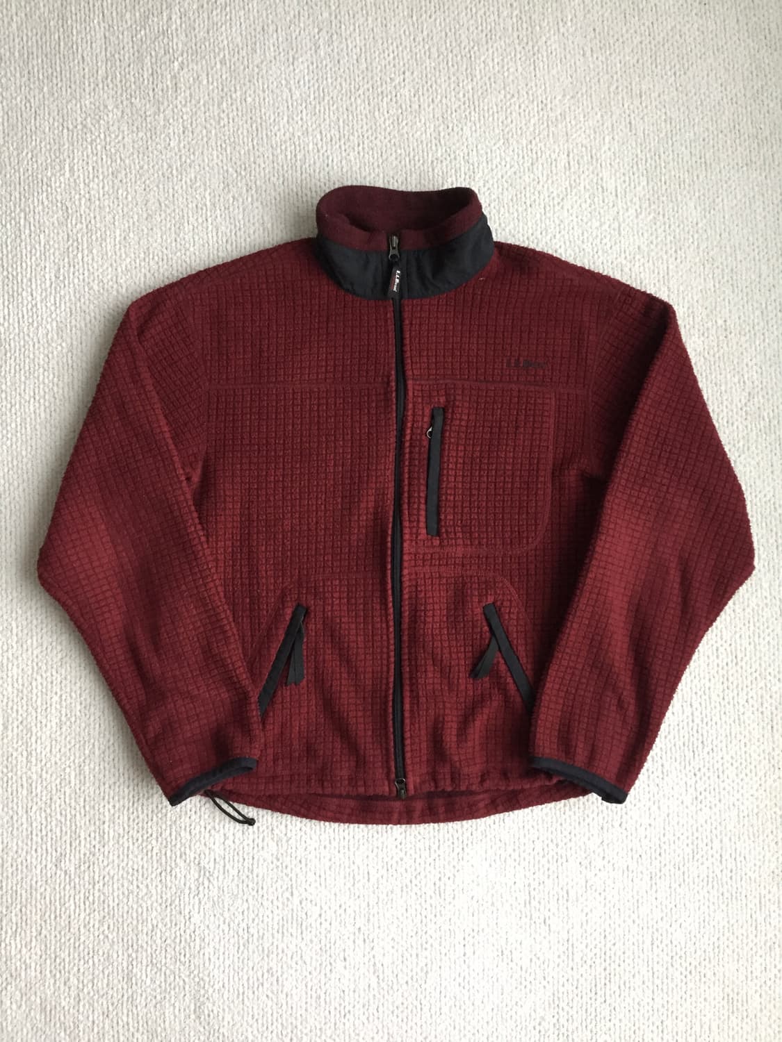 LLbean 미제 버건디 투웨이 집업 플리스 상품이미지1