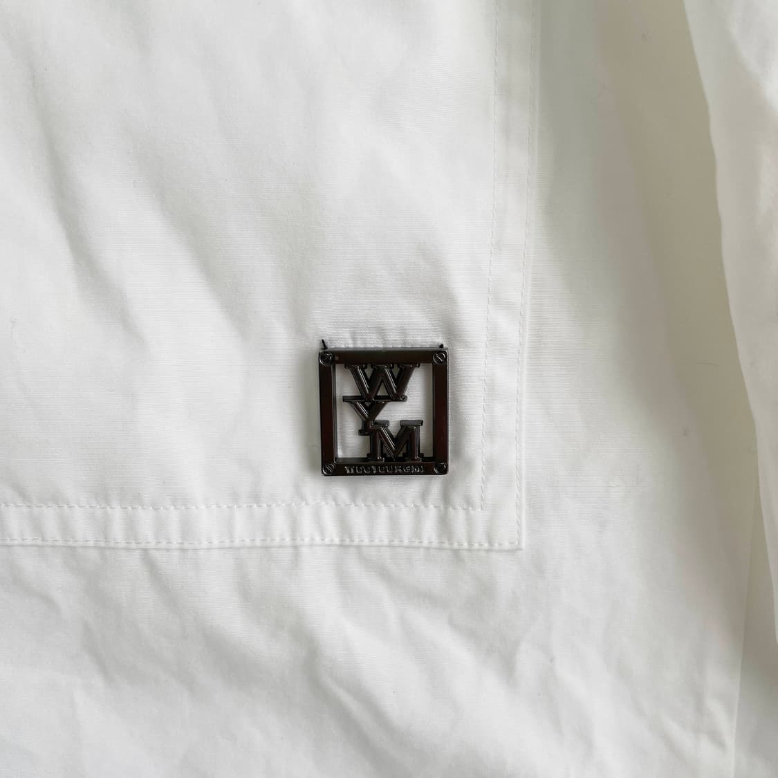 C1 우영미 화이트 체스트 포켓 스틸 로고 오버핏 코튼 셔츠 36사이즈 상품이미지4