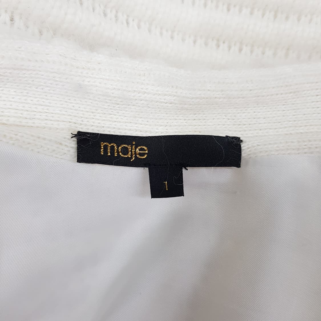 마쥬 Maje 아이보리 앙고라 블렌드 하프 슬리브 롱 가디건 1사이즈 상품이미지7
