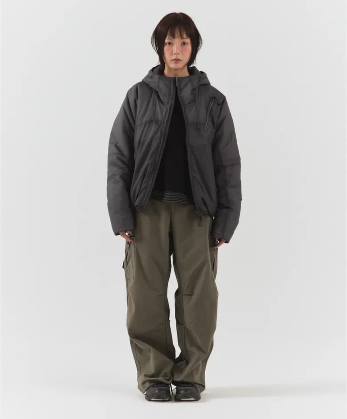 패러킷 리버시블 신슐레이트 패디드 점퍼 챠콜 패딩 S        빈티지 상품이미지1