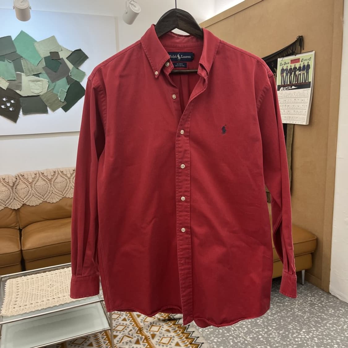 폴로 랄프로렌 빈티지 컨트리 레트로 코랄레드 셔츠 90 C11016 상품이미지3