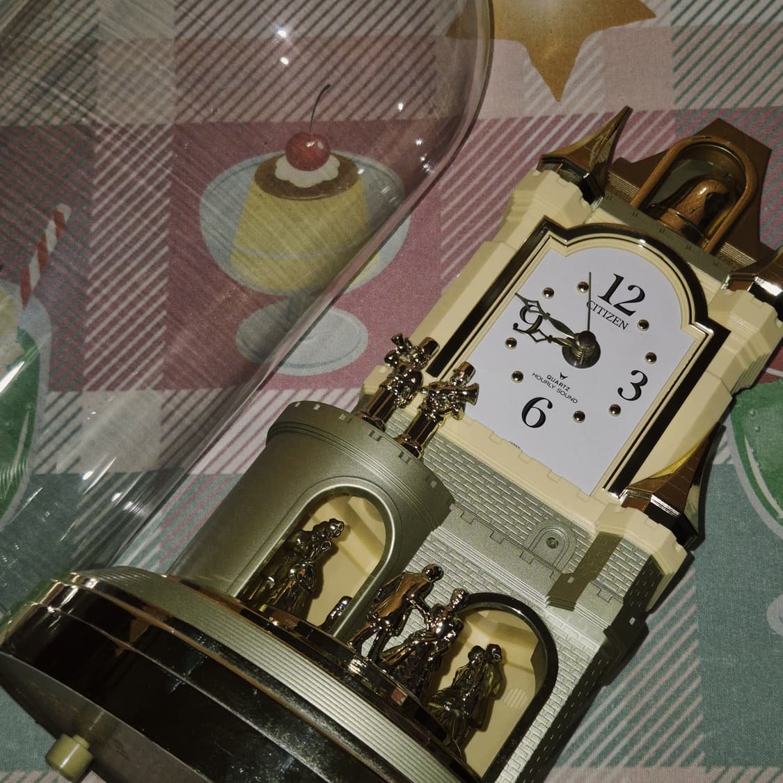 80s 시티즌 캐슬 세레나데&흔들 벨 유리 돔 시계 상품이미지10