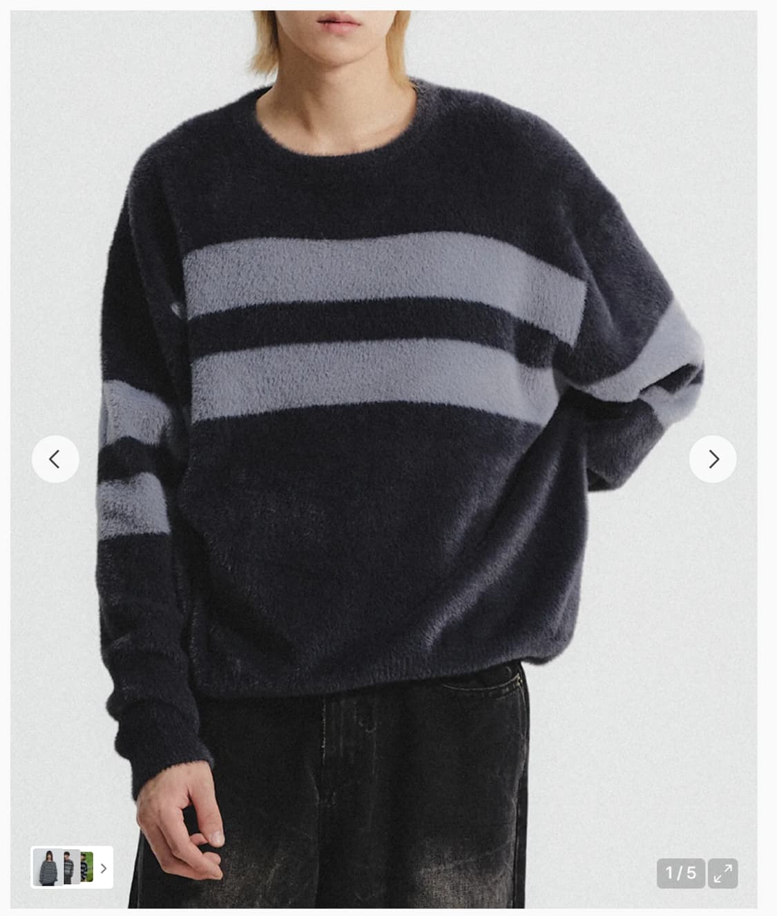 주앙옴므 COLOR BLCOK HAIRY KNIT  상품이미지1