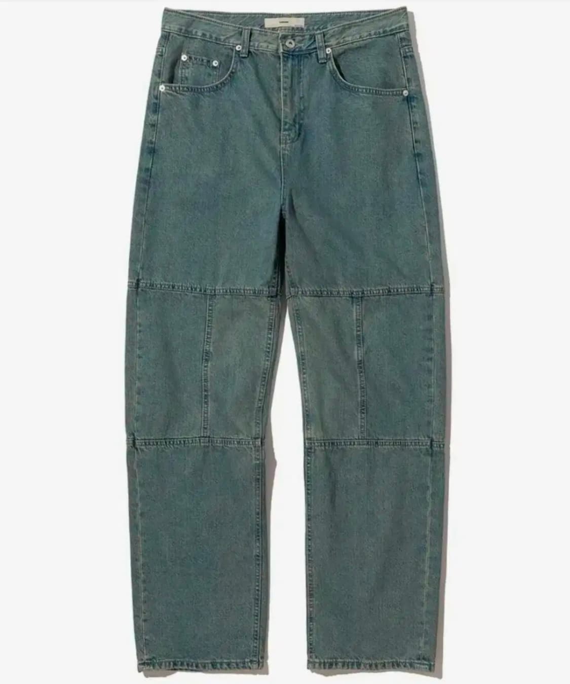 시도 무릎 스티치 디테일 워시드 그린 데님 2 상품이미지5