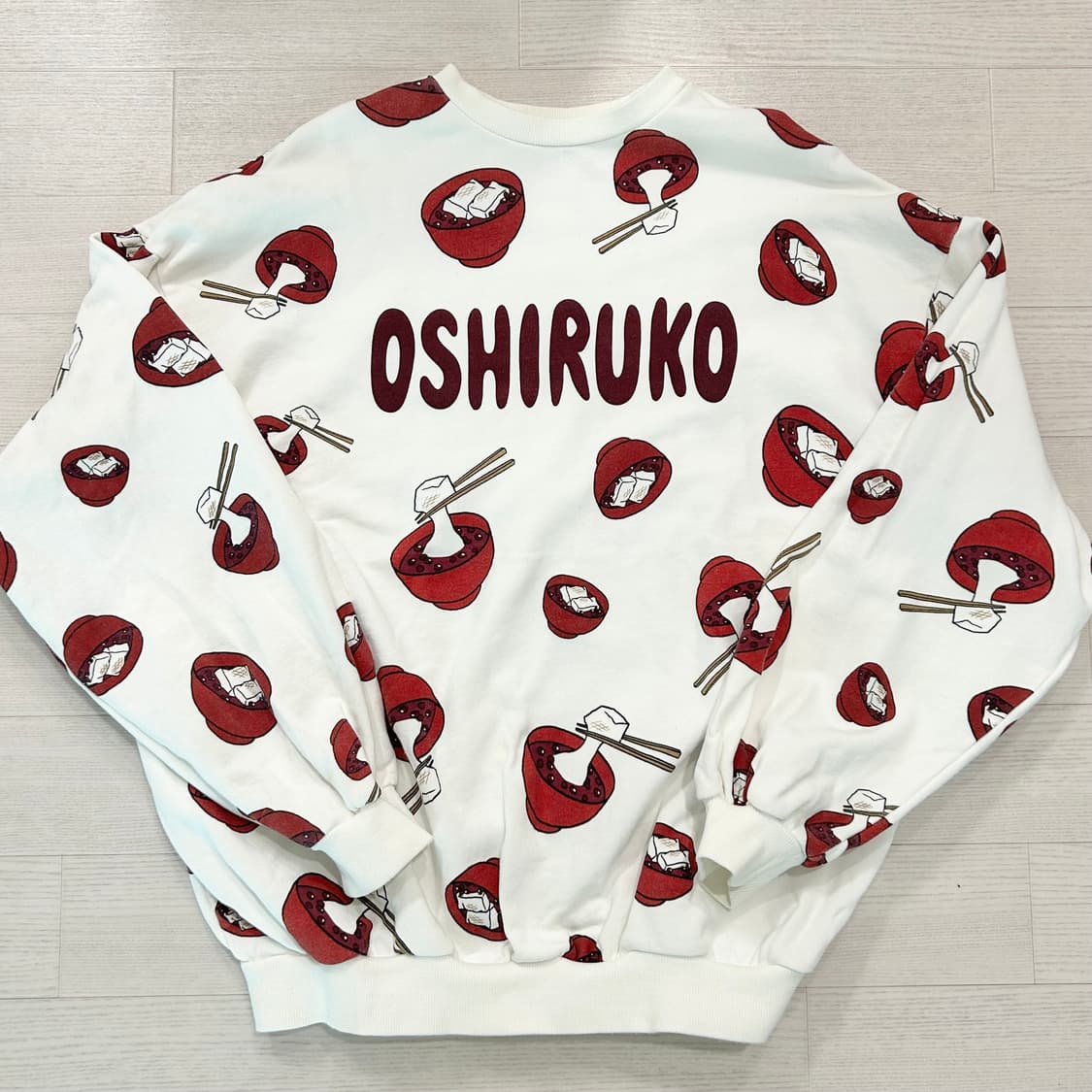 PUNYUS 오버사이즈 푸드 맨투맨 오시루코 일본 상품이미지1