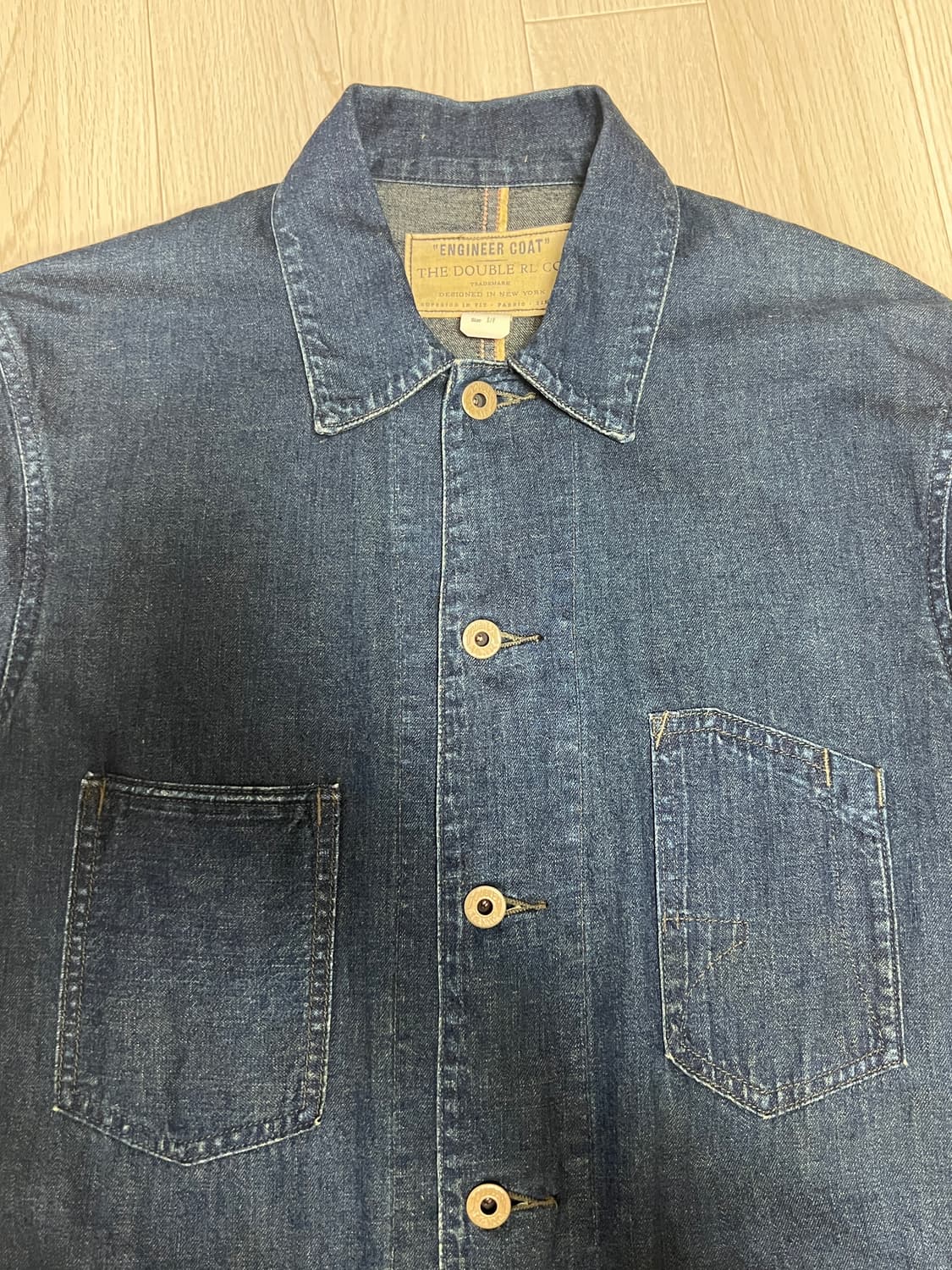 택포45) RRL 더블알엘 셀비지 데님 엔지니어 자켓 S 하트빌 워시 상품이미지9