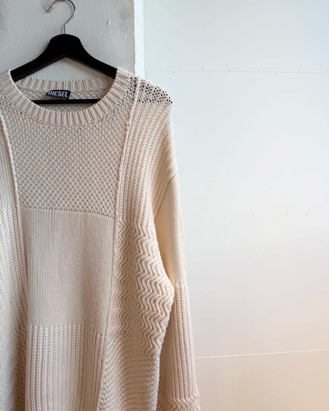 디젤 아이보리 패치워크 울 니트  상품이미지4