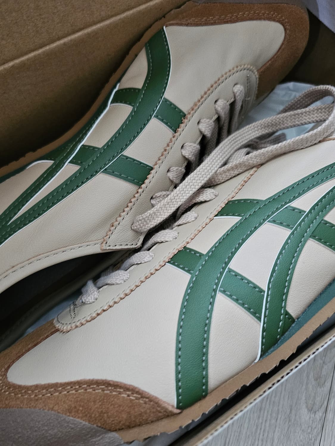 오니츠카타이거 멕시코66 베이지 그라스 그린 285 새상품 상품이미지1