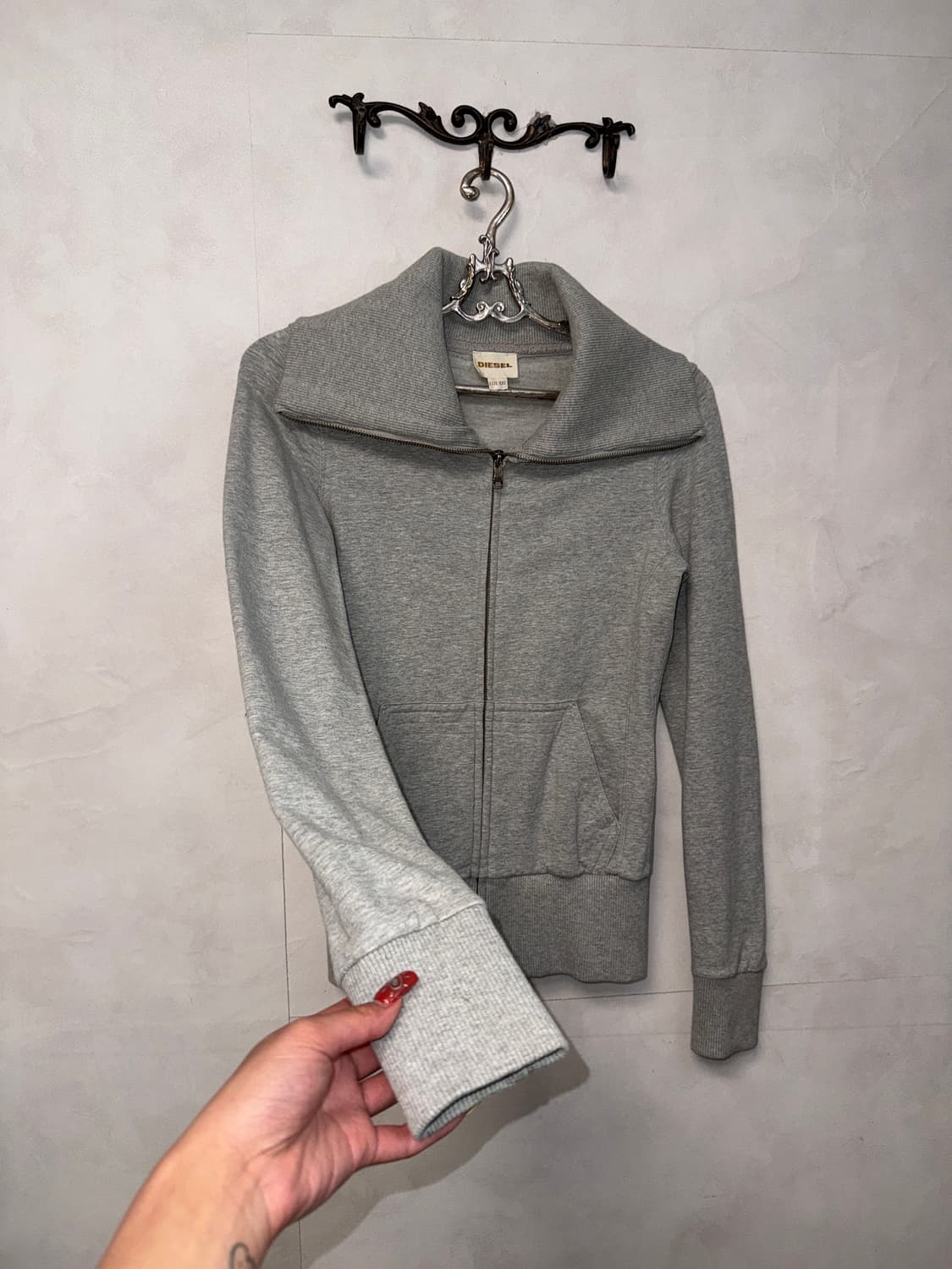 DIESEL gray logo graphic sweat jacket  상품이미지3