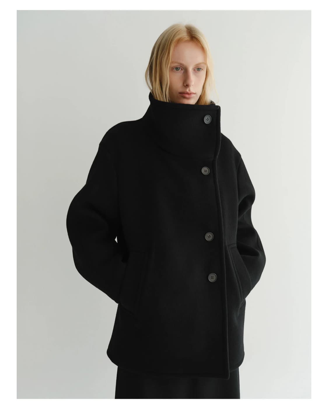 Eaah 이아 hayes half coat (black) 상품이미지2